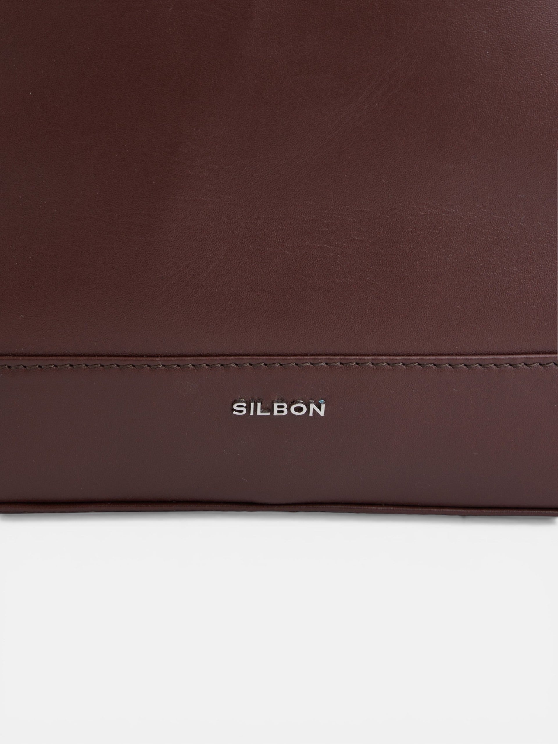 Dark brown leather business backpack