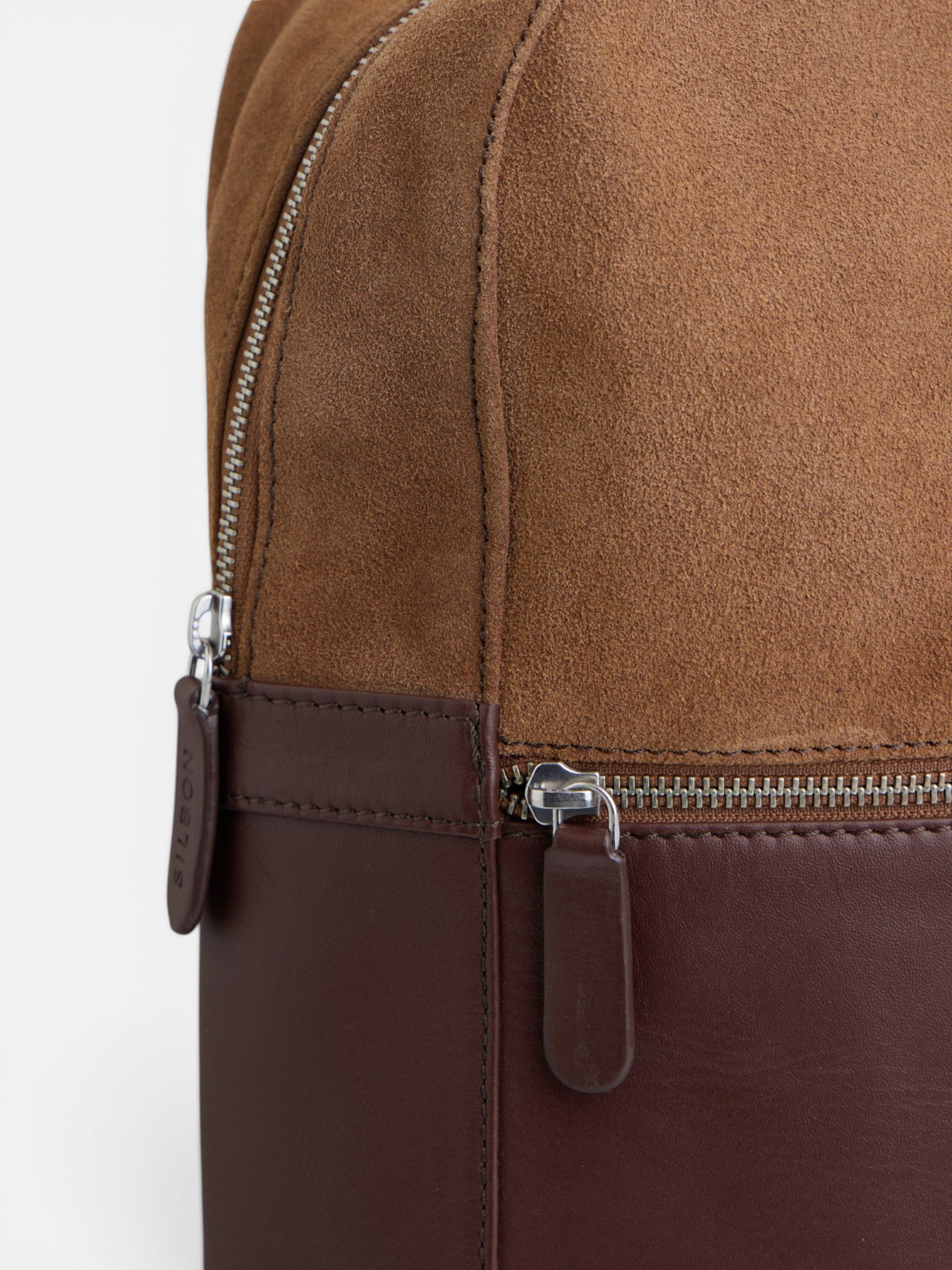 Dark brown leather business backpack