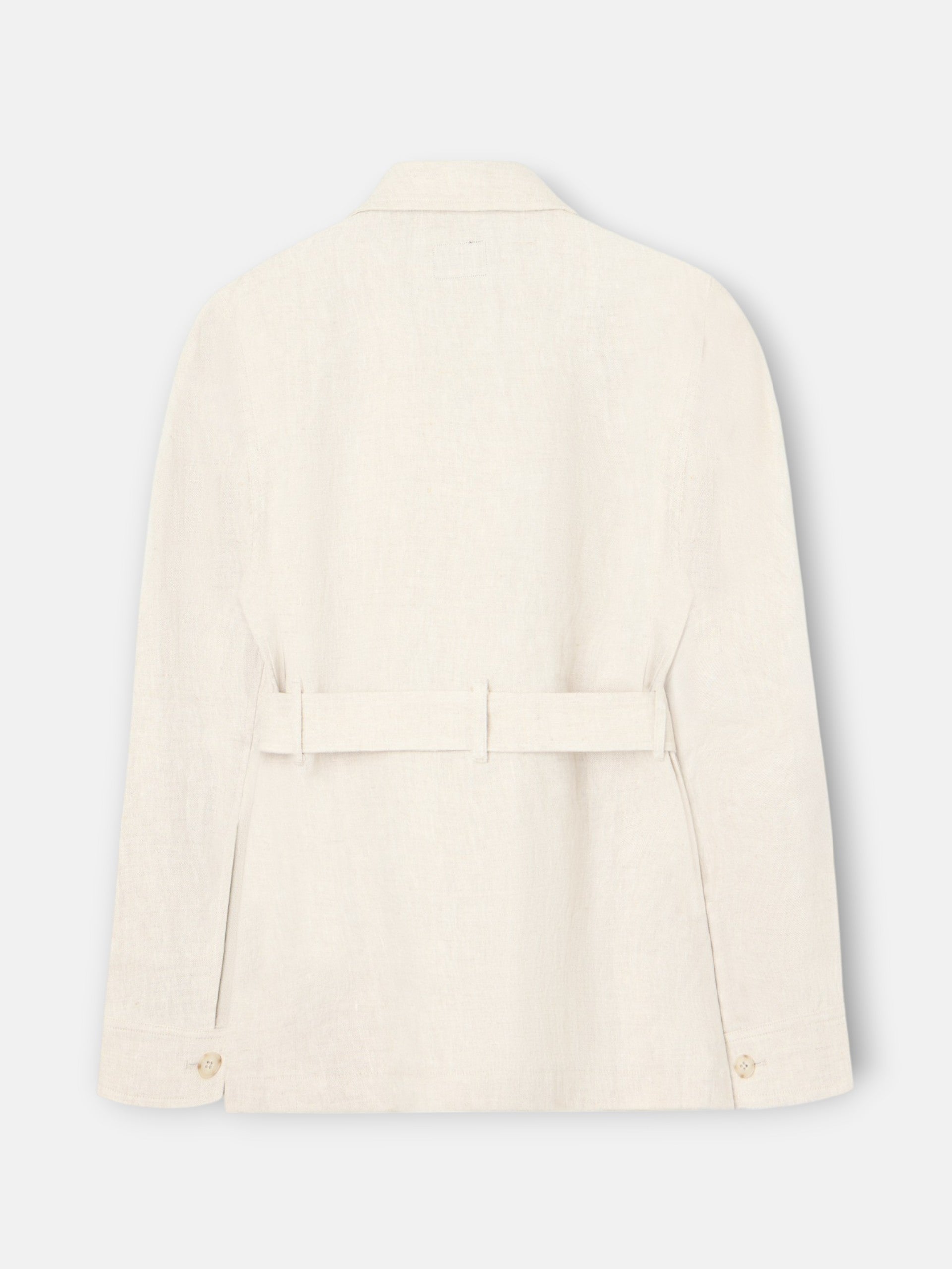 Unique beige safari jacket with belt