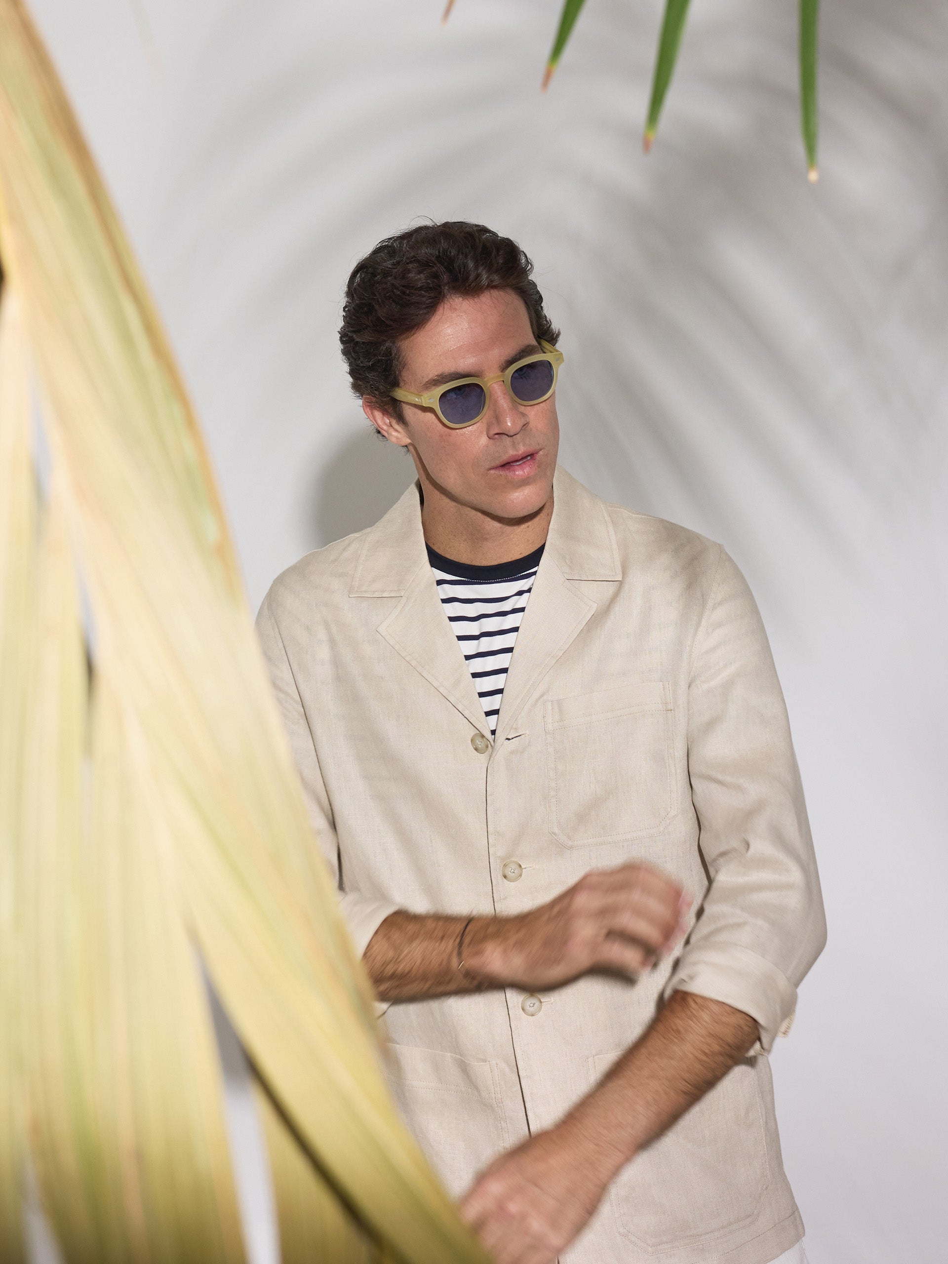 Sobrecamisa unique lino bolsillos beige