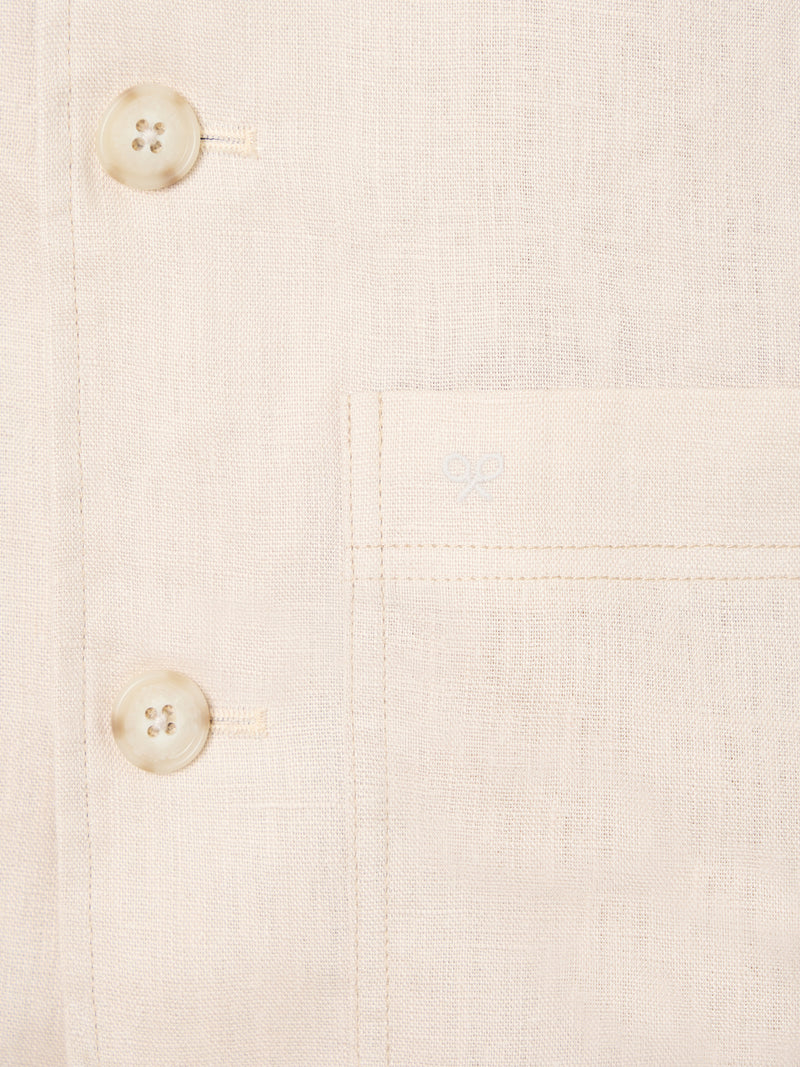 Surchemise unique en lin avec poches beige