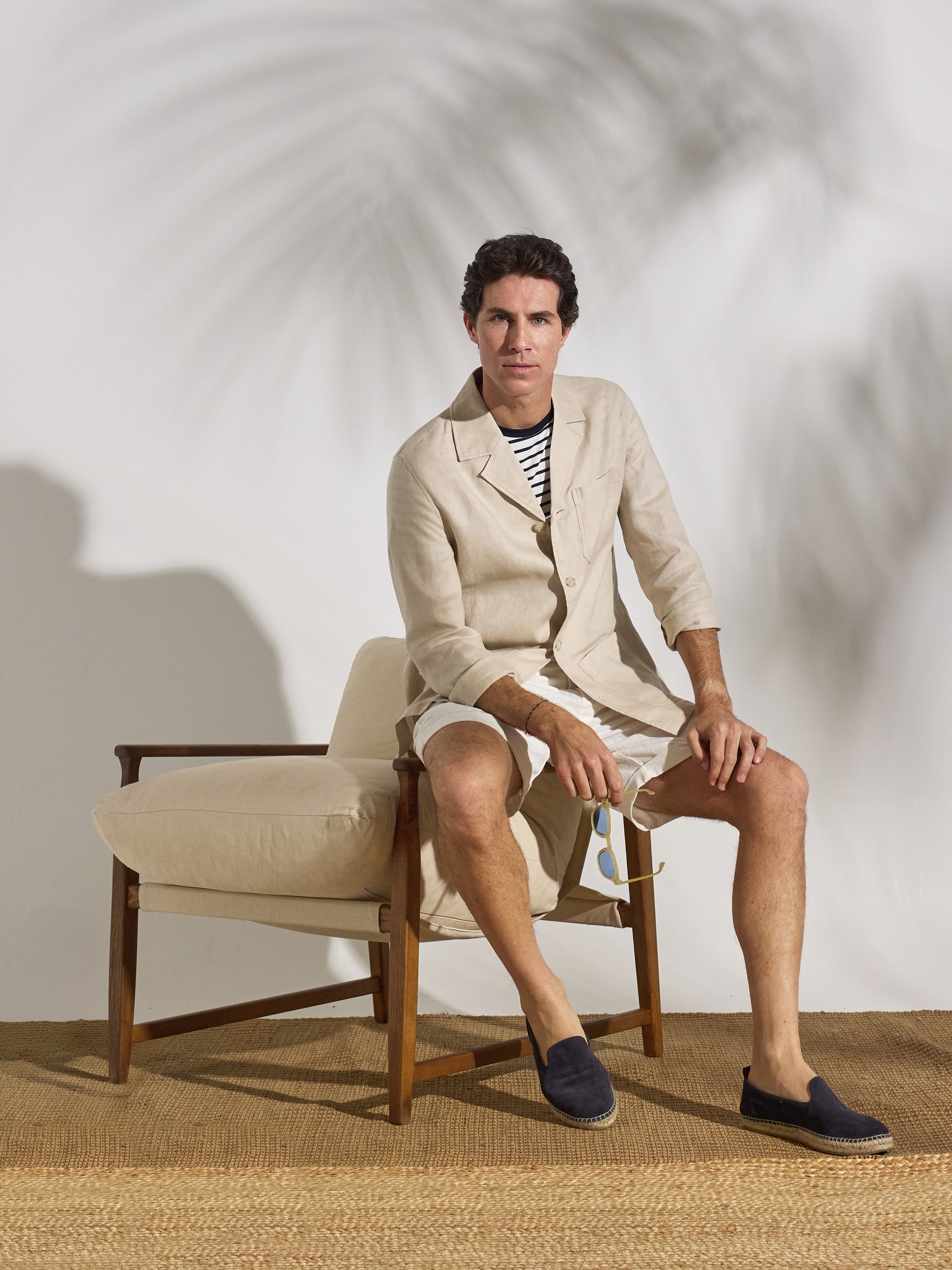 Sobrecamisa unique lino bolsillos beige