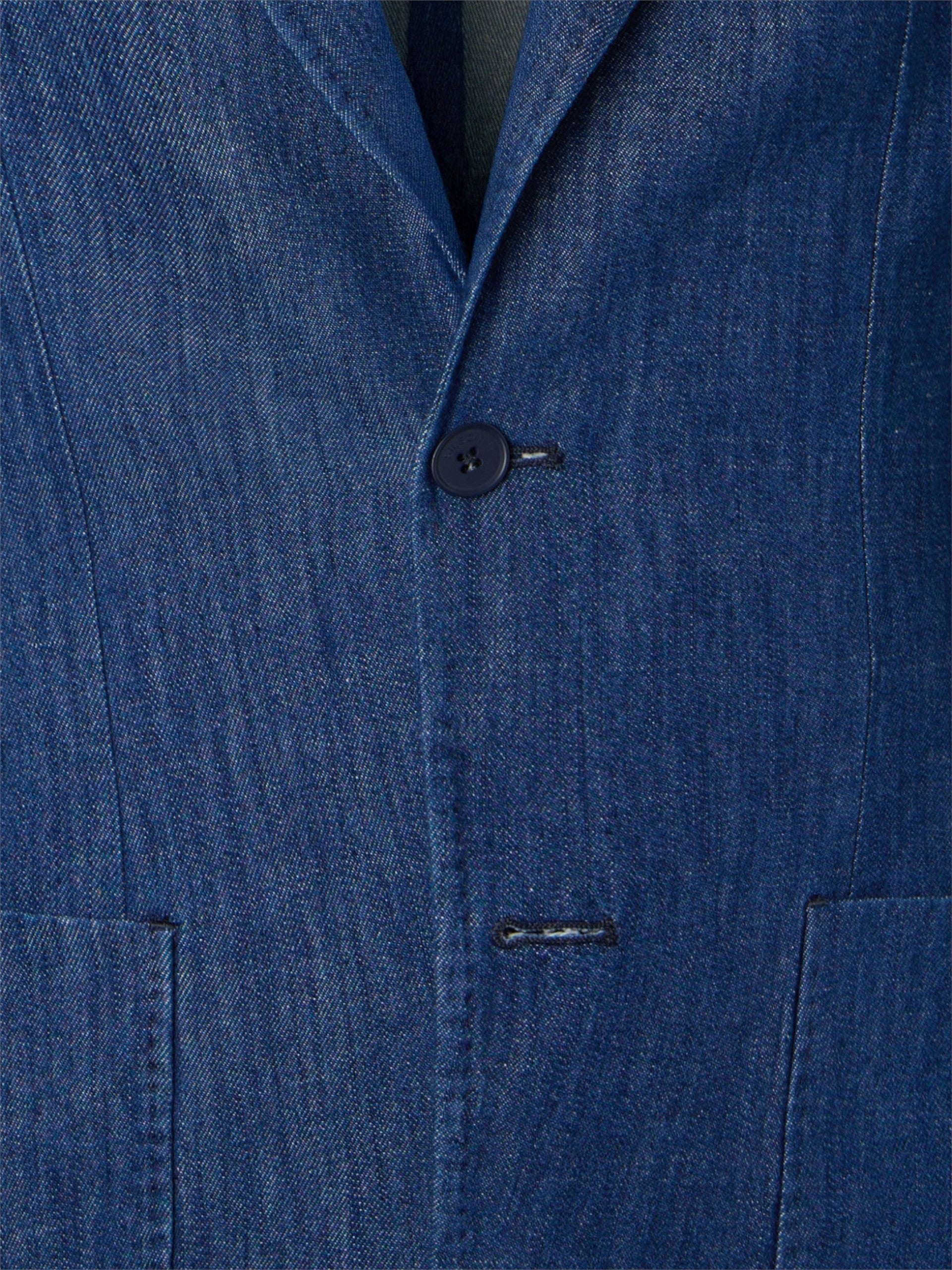 Blazer en denim bleu délavé moyen style américain