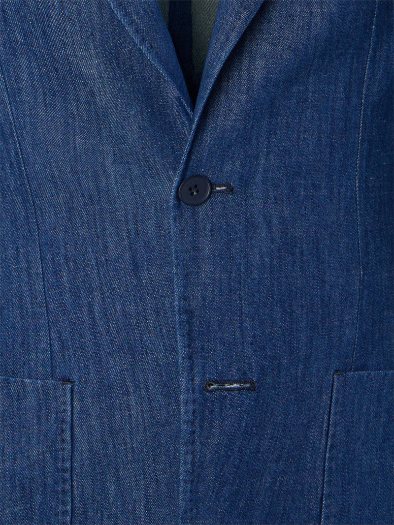 Medium wash blue denim blazer