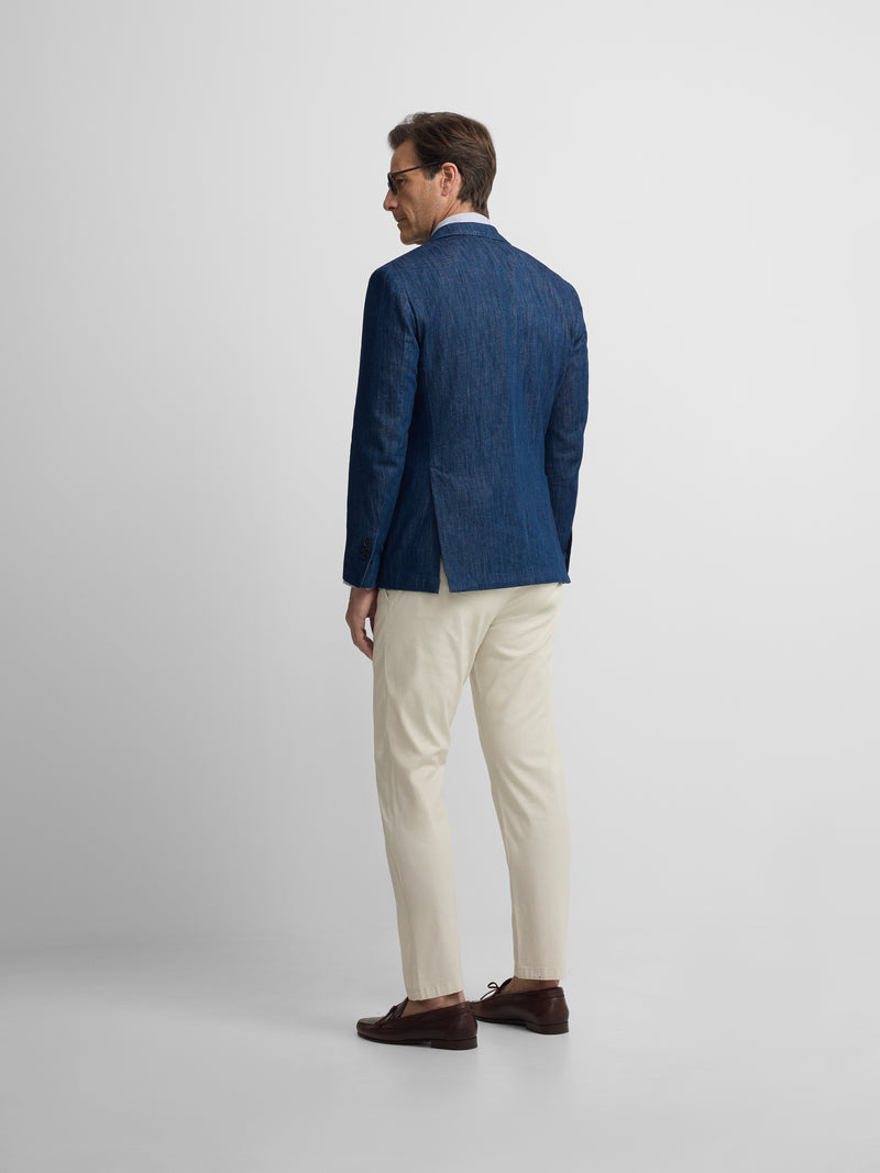 Medium wash blue denim blazer