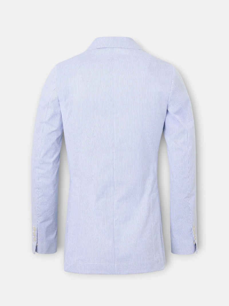 Blue striped seersucker blazer