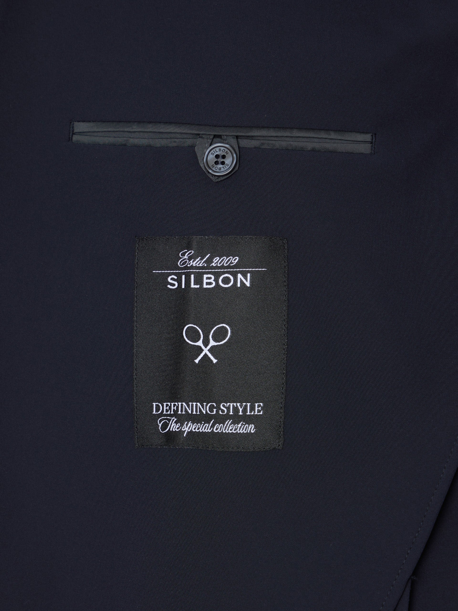 Navy blue technical blazer