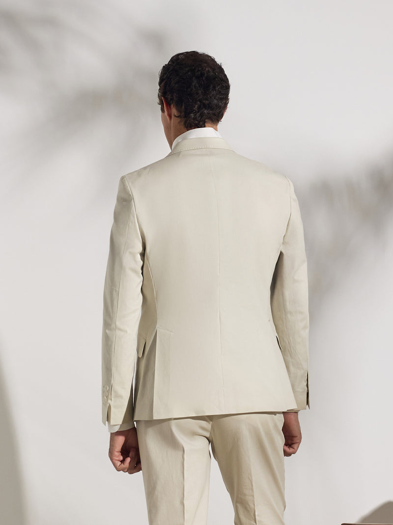 Unique stone linen suit jacket