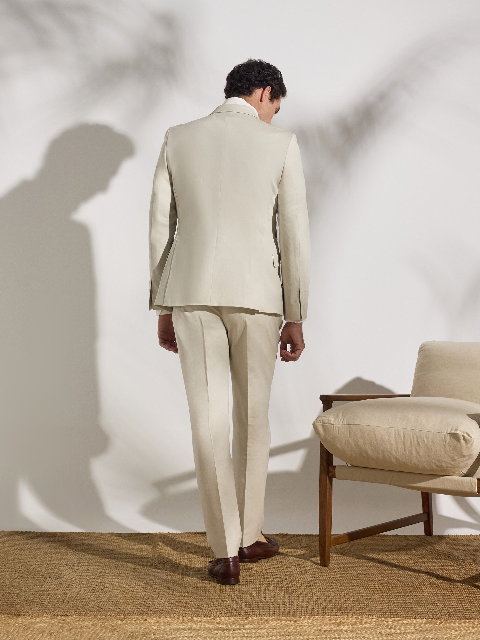 Americana traje unique lino piedra