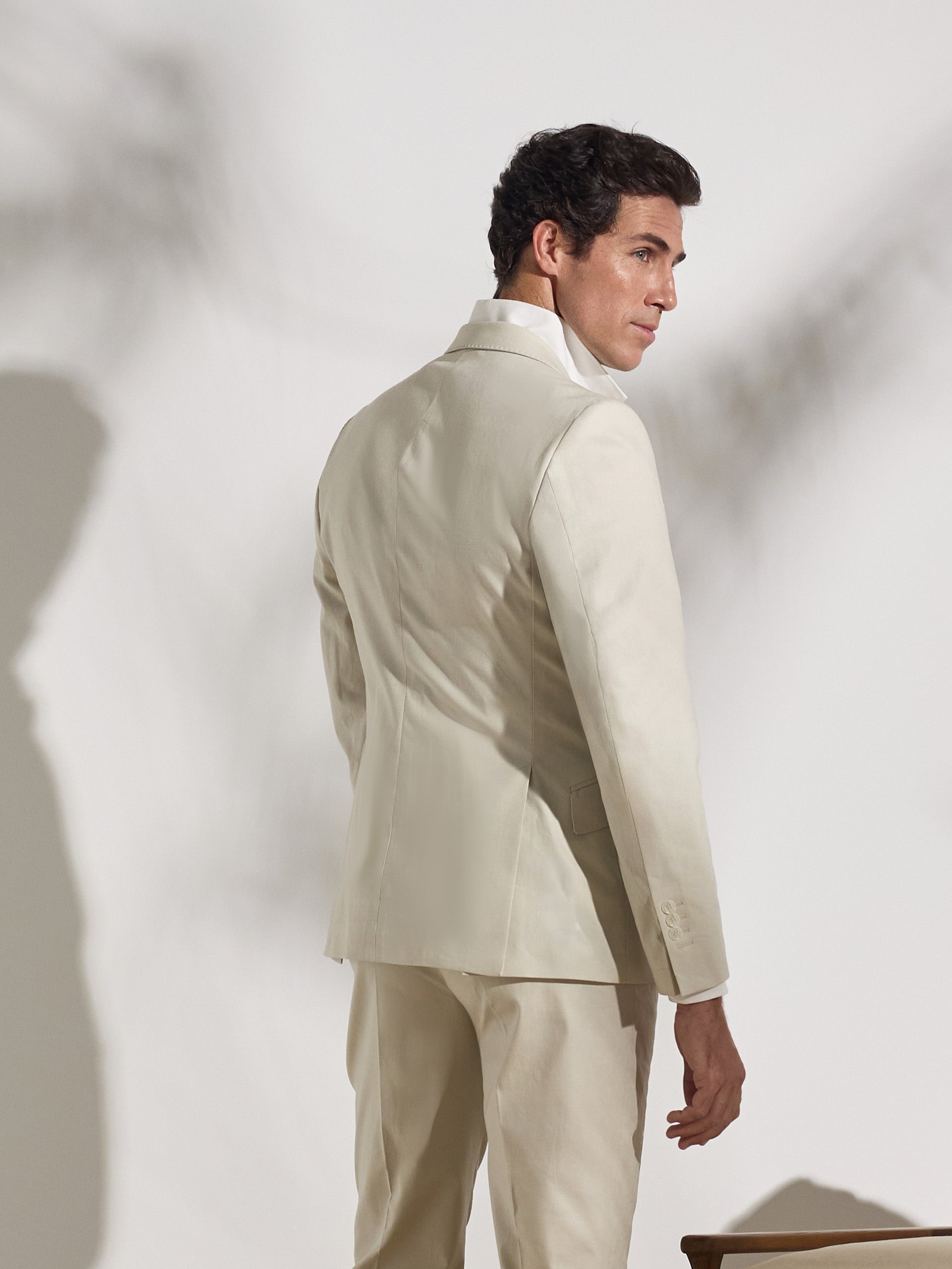 Americana traje unique lino piedra