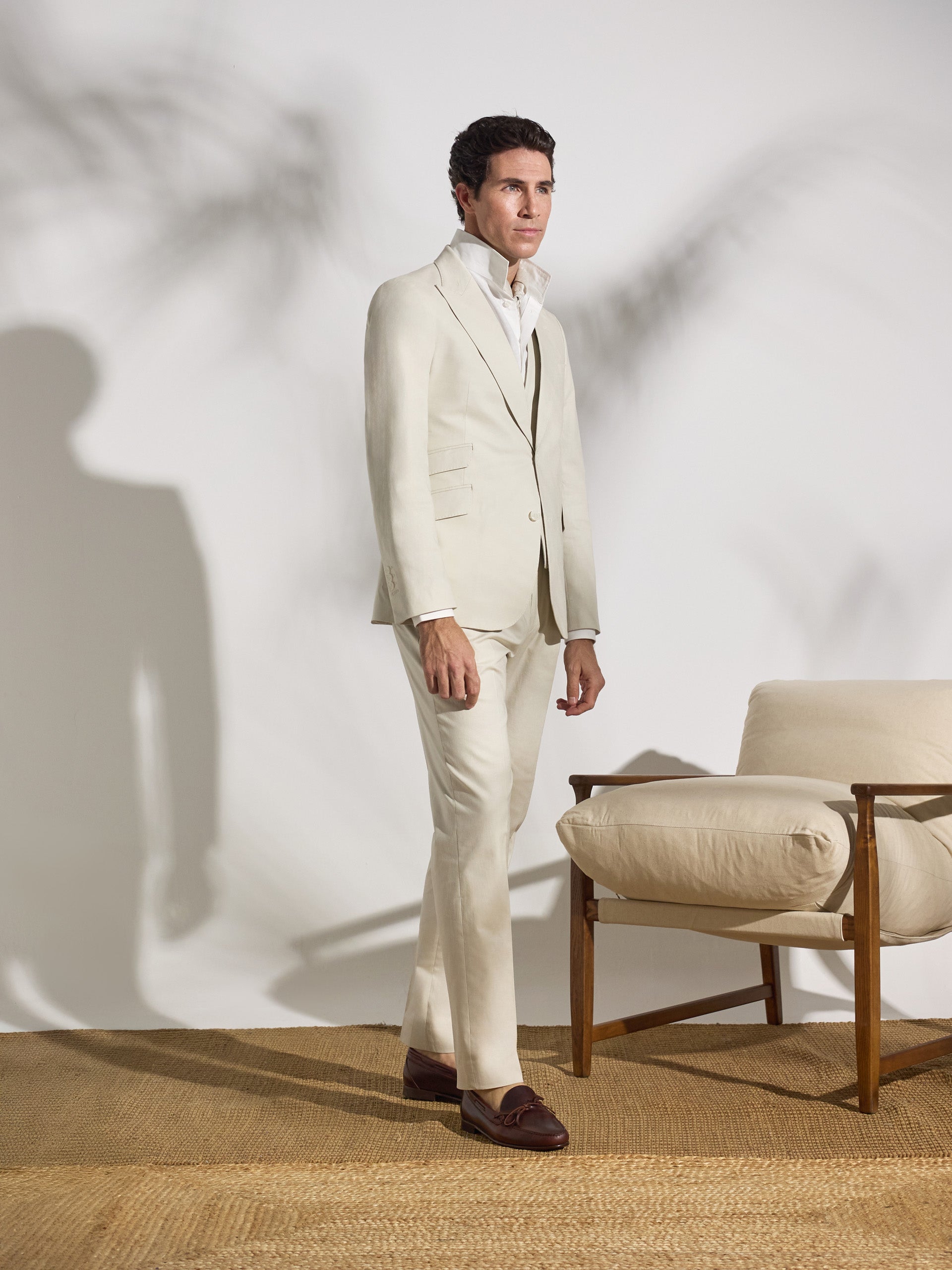 Americana traje unique lino piedra