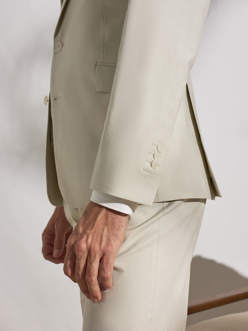 Unique stone linen suit jacket