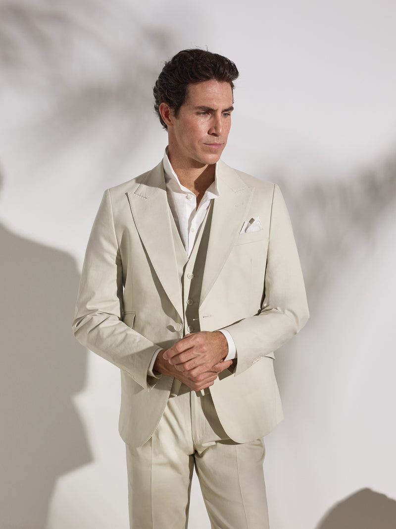 Unique stone linen suit jacket