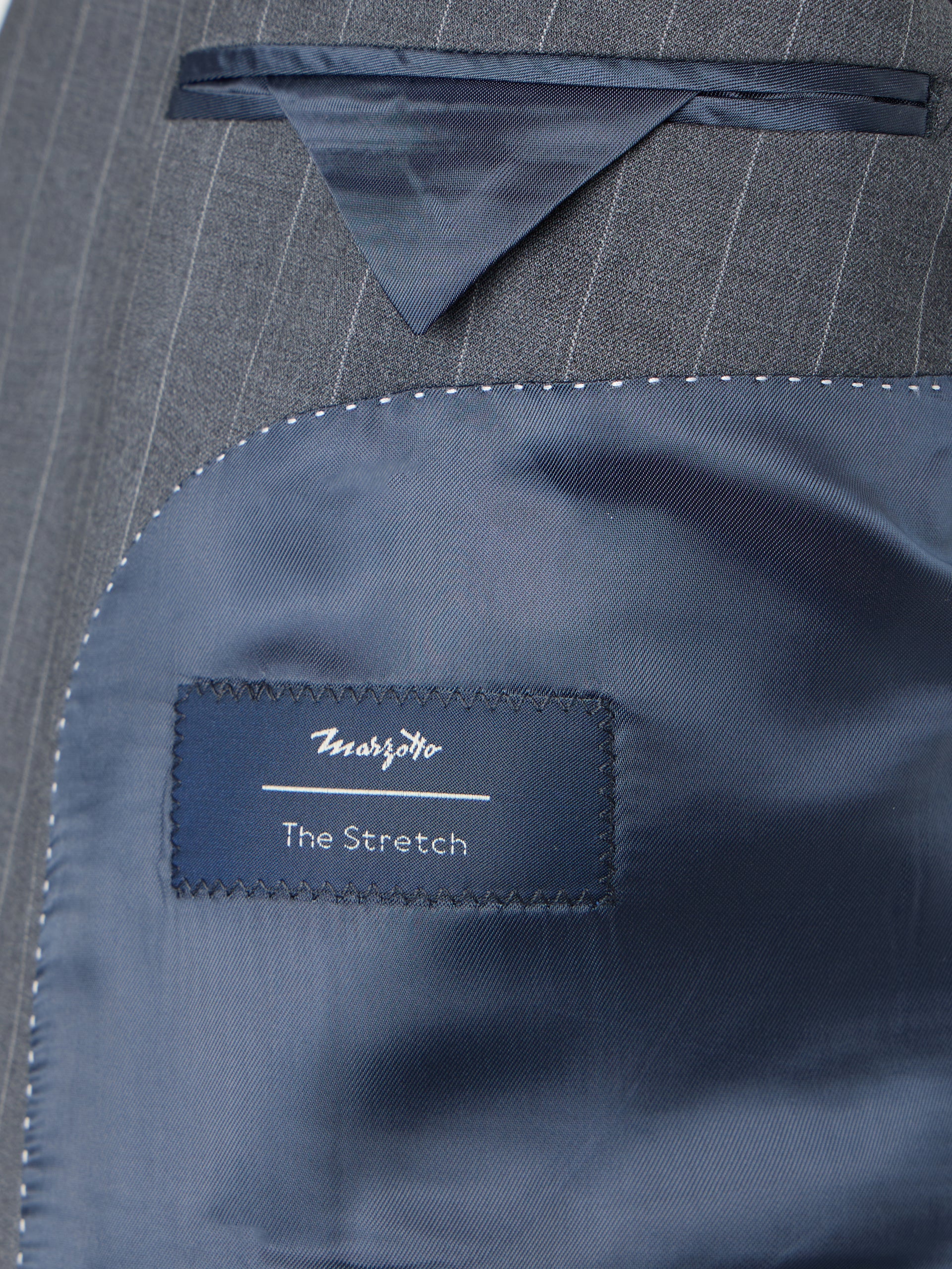 Veste croisée à rayures diplomate grise