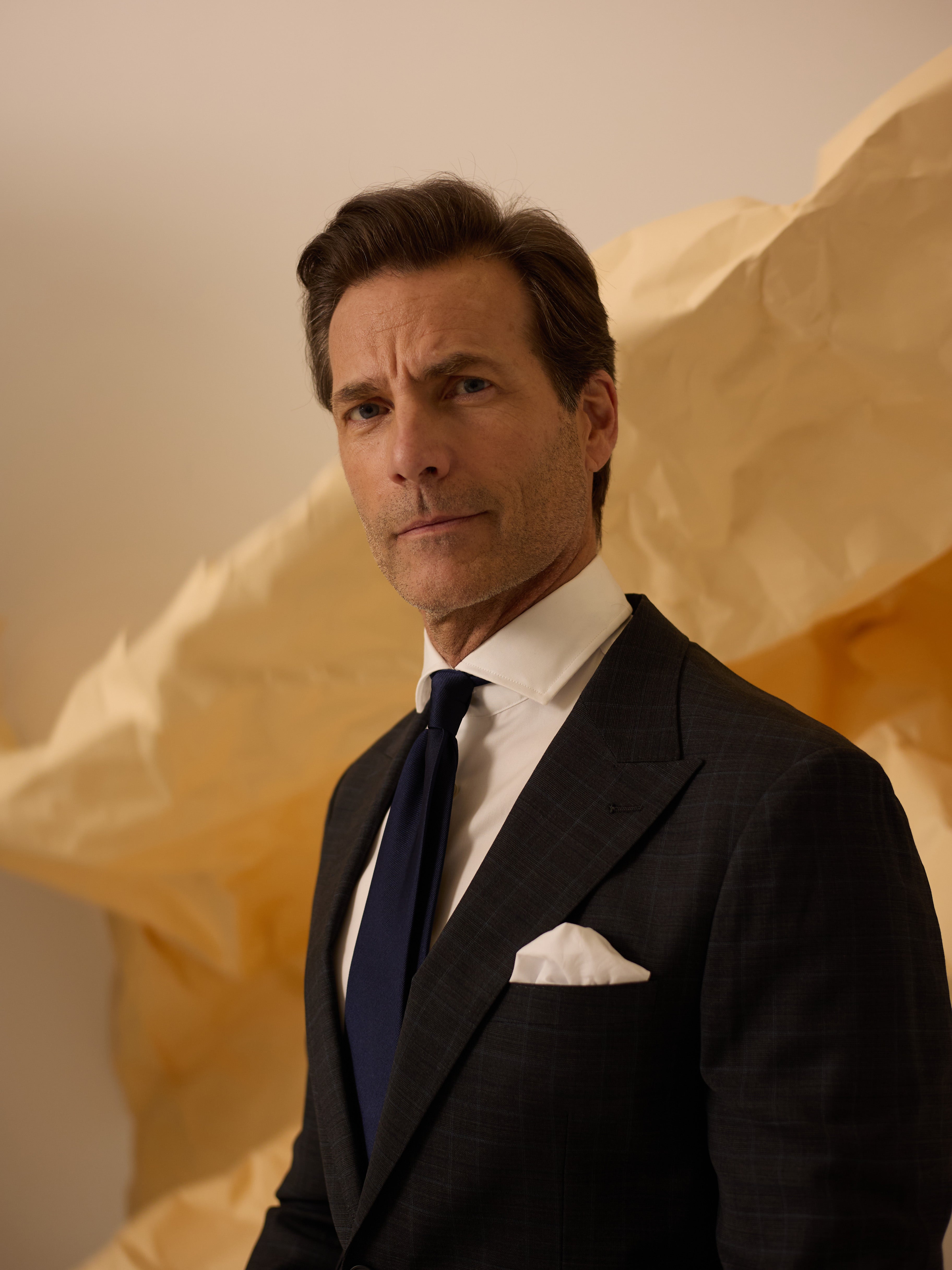 Gray prince of wales suit jacket