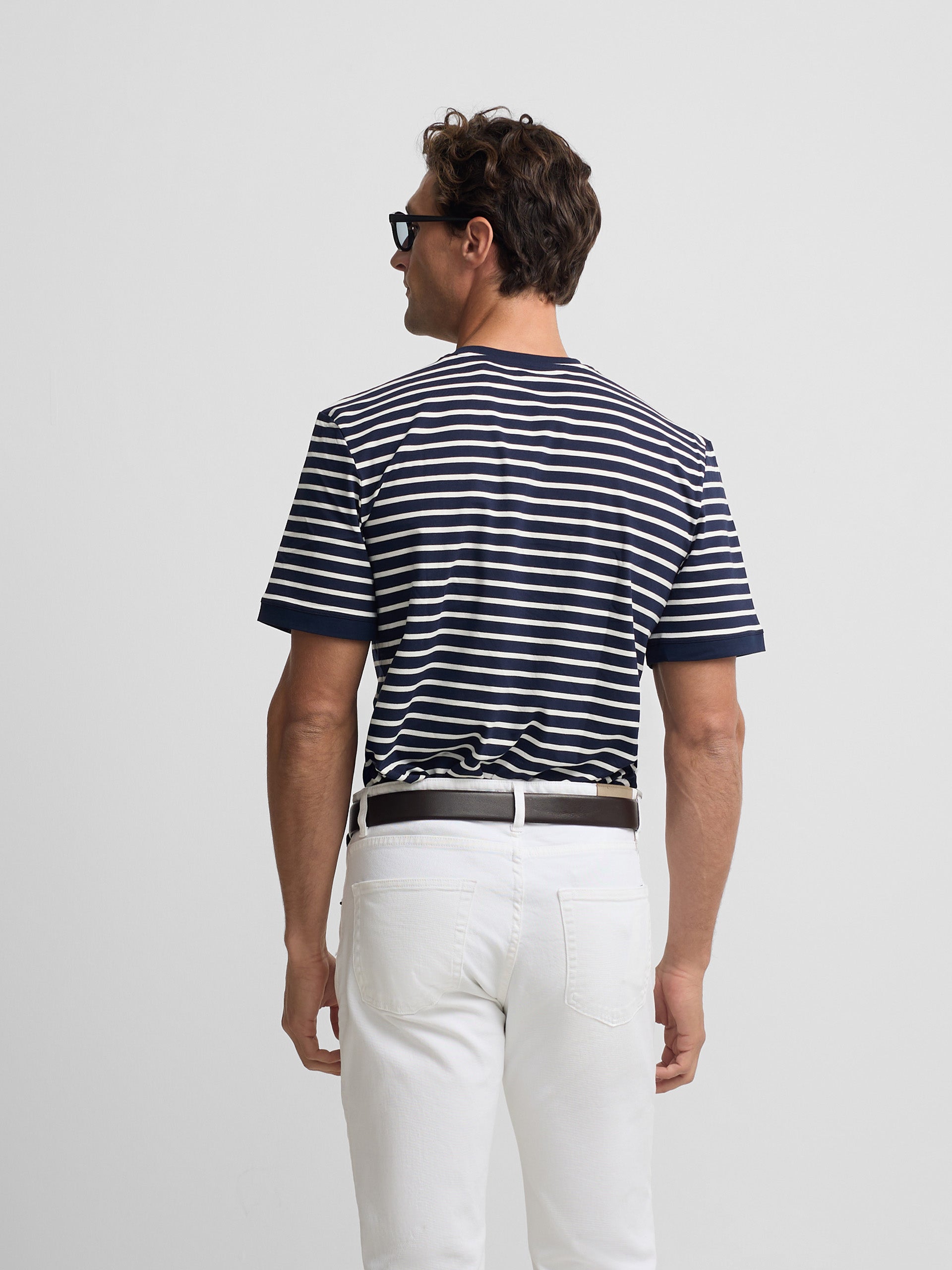 Camiseta marinera raya media azul