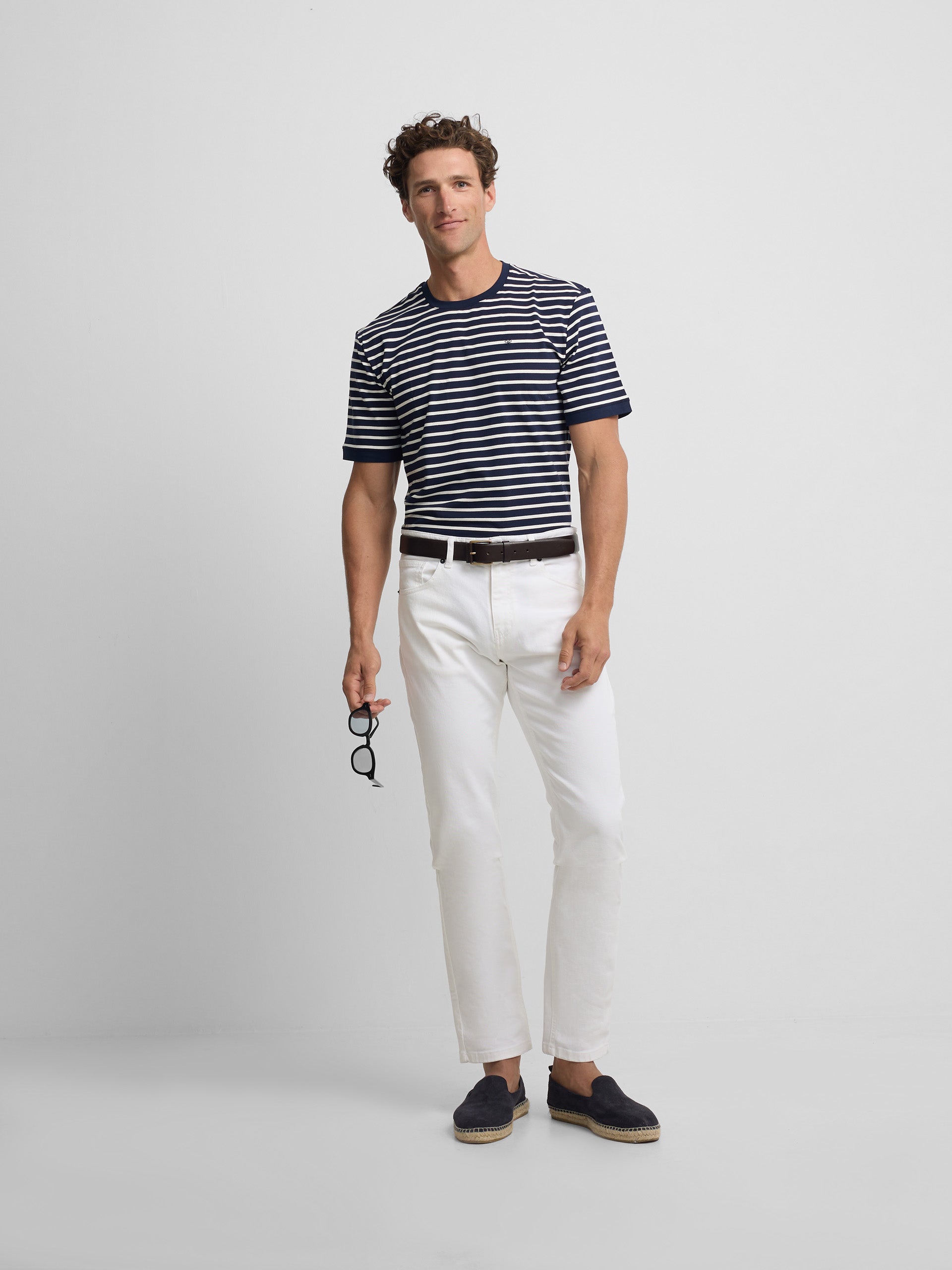 Camiseta marinera raya media azul