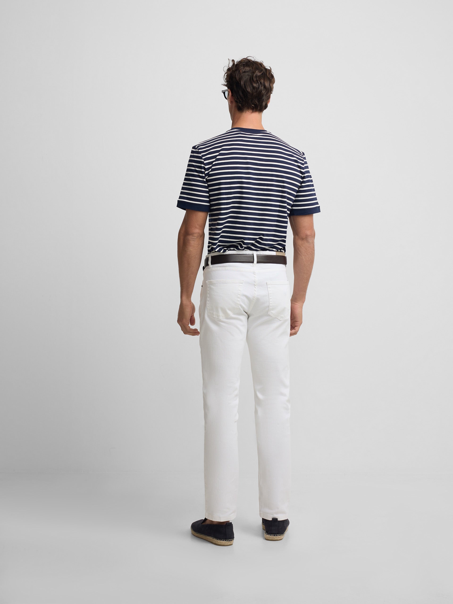 Camiseta marinera raya media azul