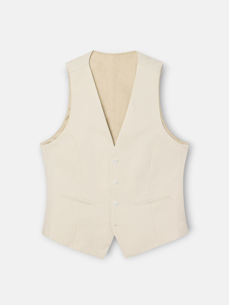 Unique stone linen suit vest