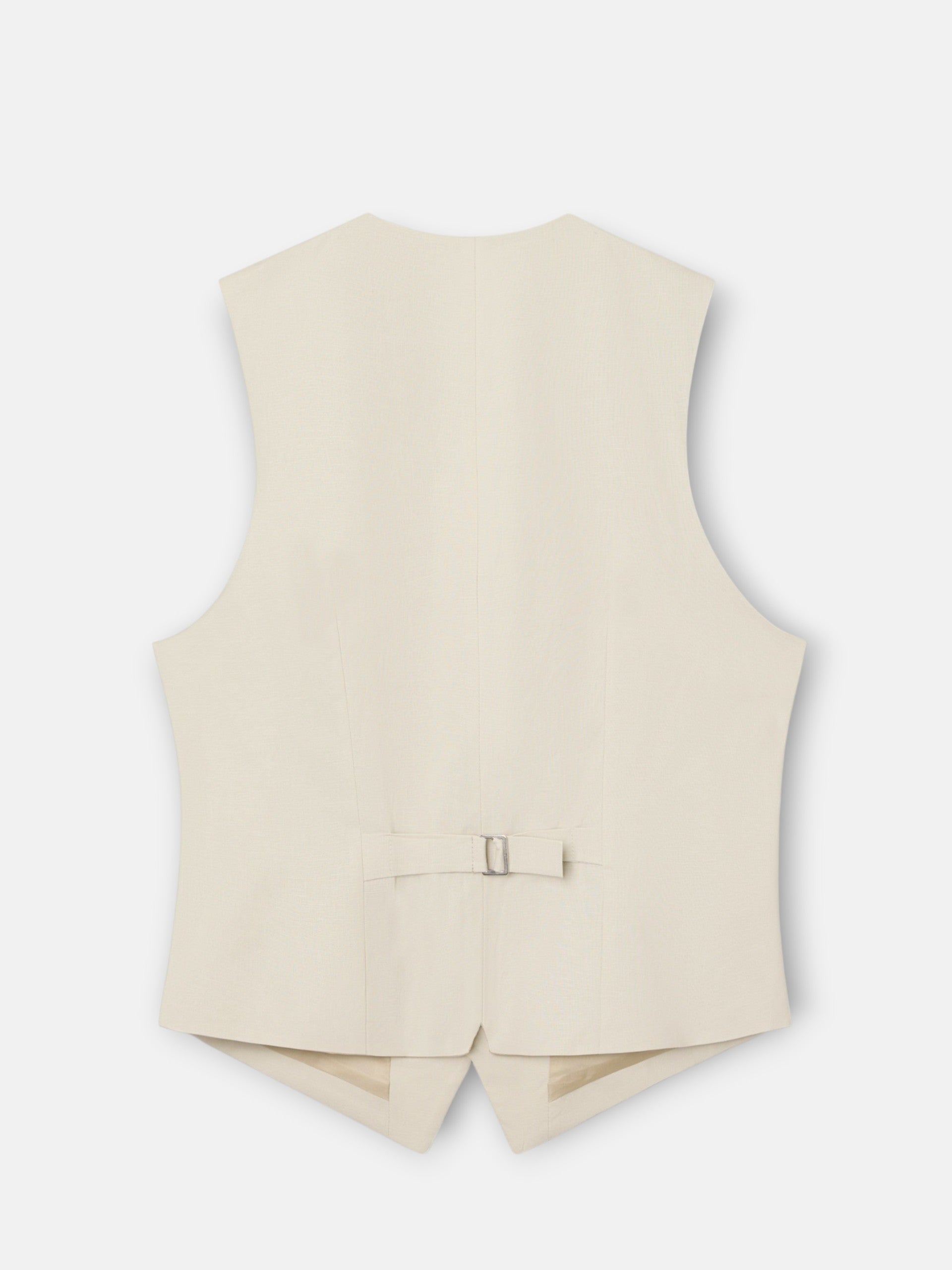 Chaleco traje unique lino piedra