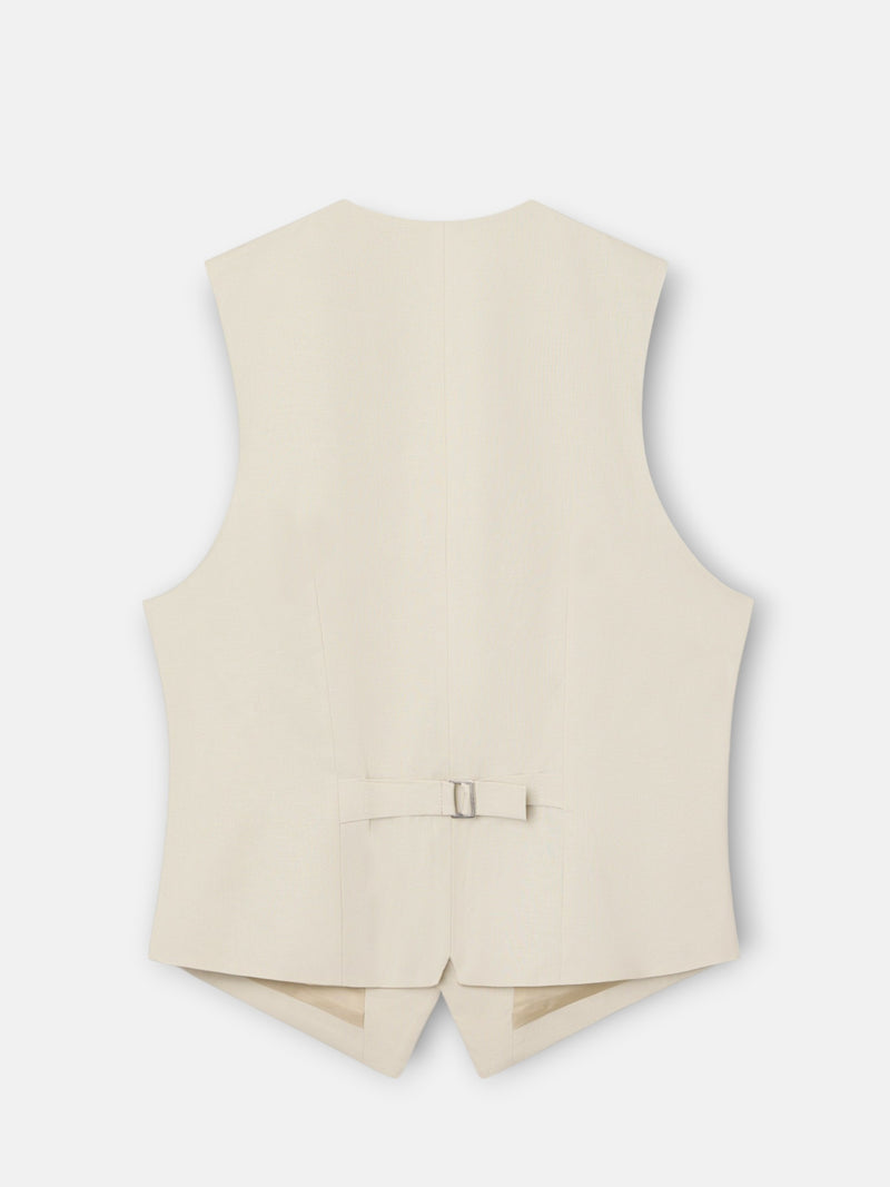 Unique stone linen suit vest