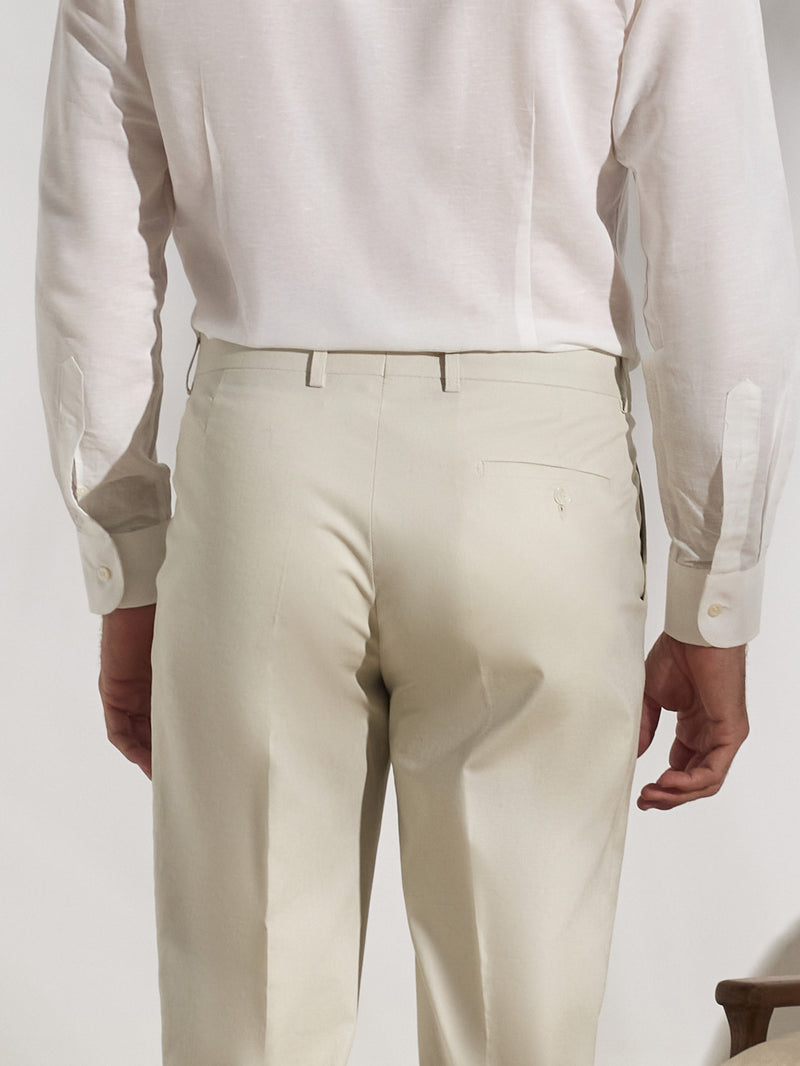 Pantalon de costume unique en lin pierre