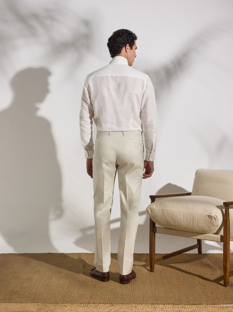 Pantalon de costume unique en lin pierre