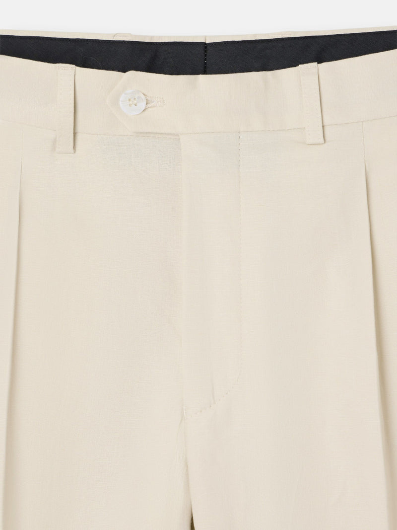 Pantalon de costume unique en lin pierre