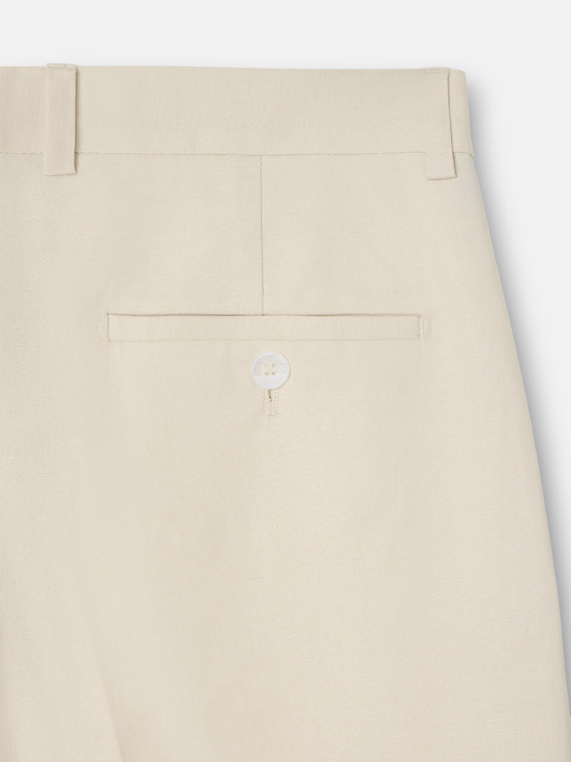 Pantalon de costume unique en lin pierre