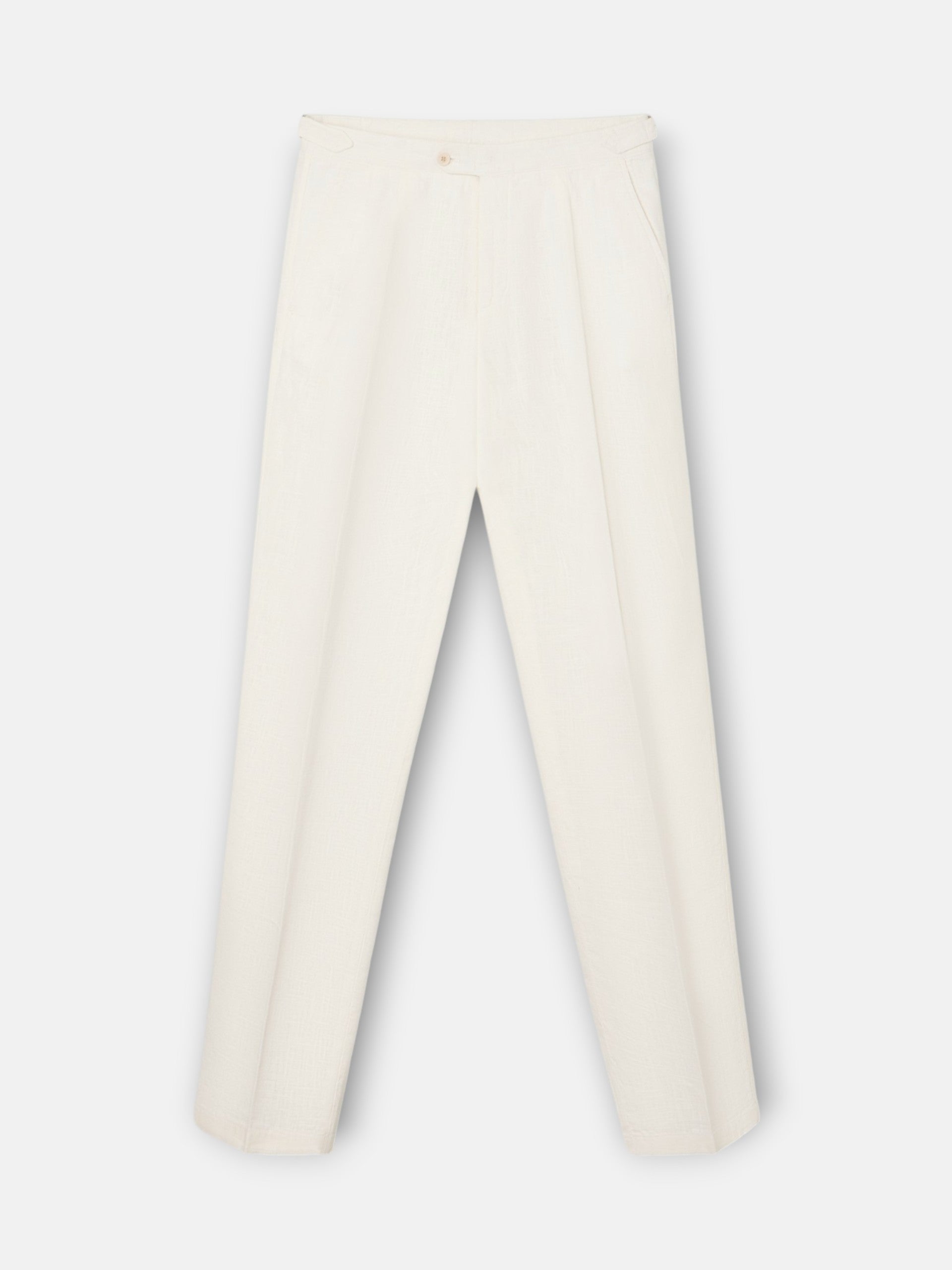 Unique pleated beige dress pants
