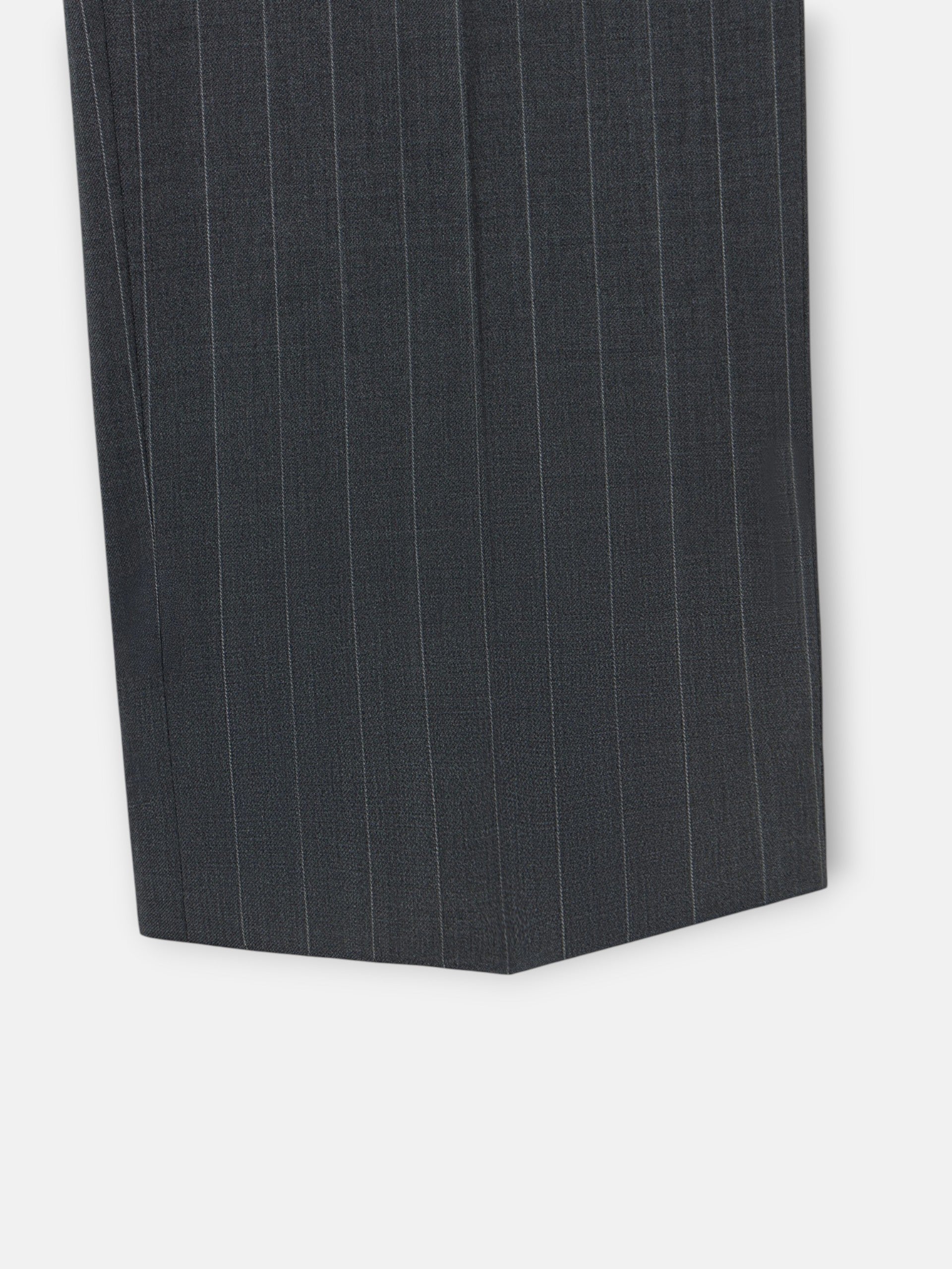Pantalon de costume croisé à rayures diplomatiques gris