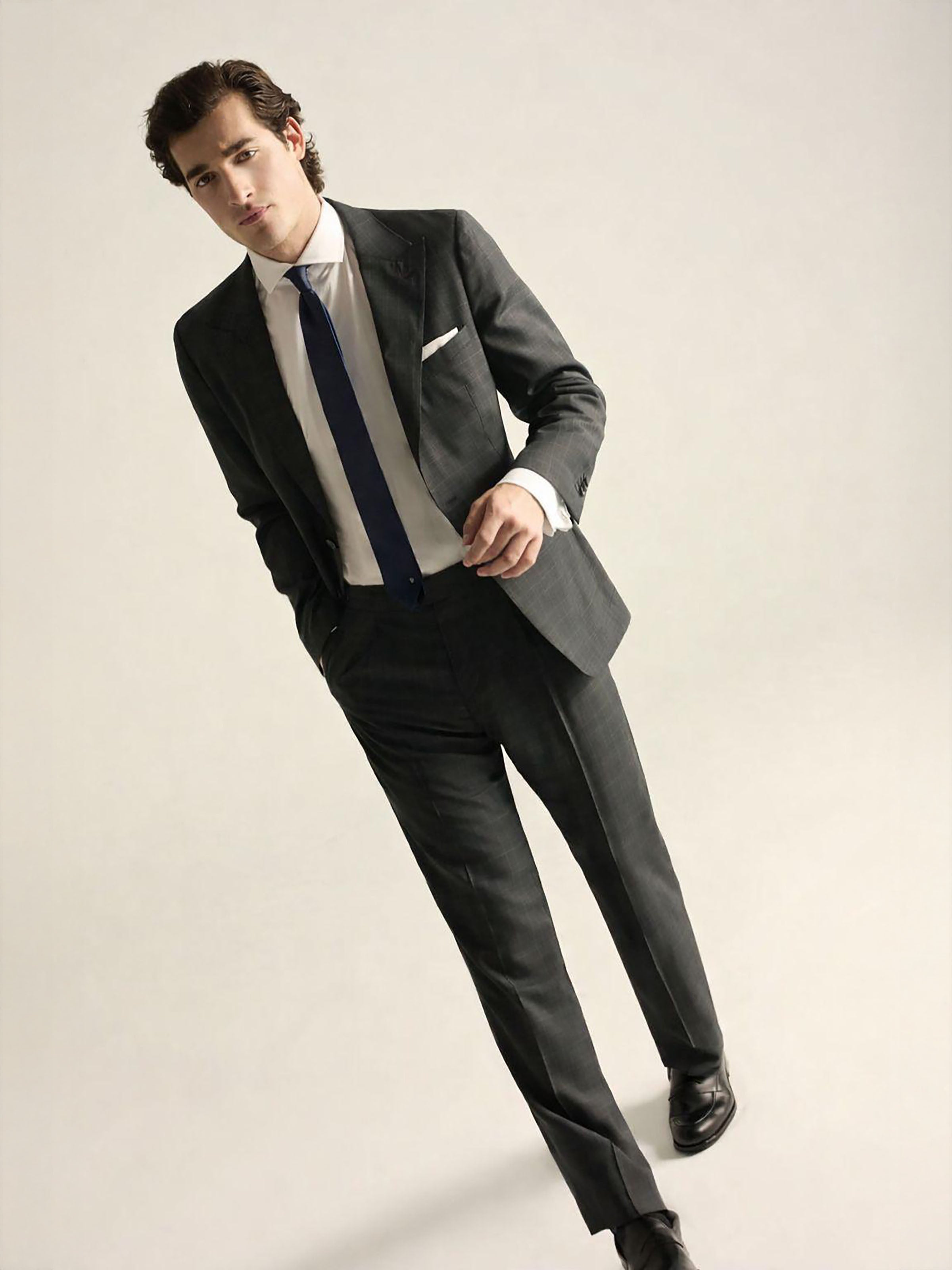 Pantalon traje principe de gales gris