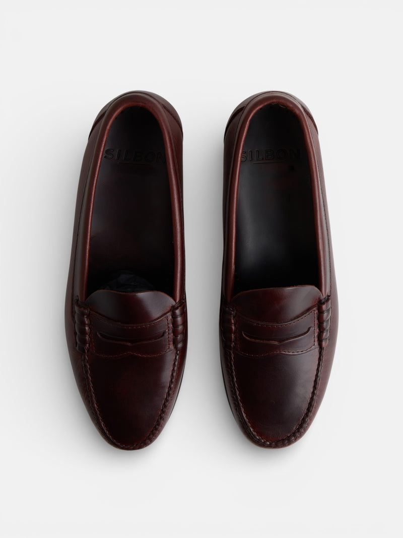 Sapato mocassim premium penny em pele castanha