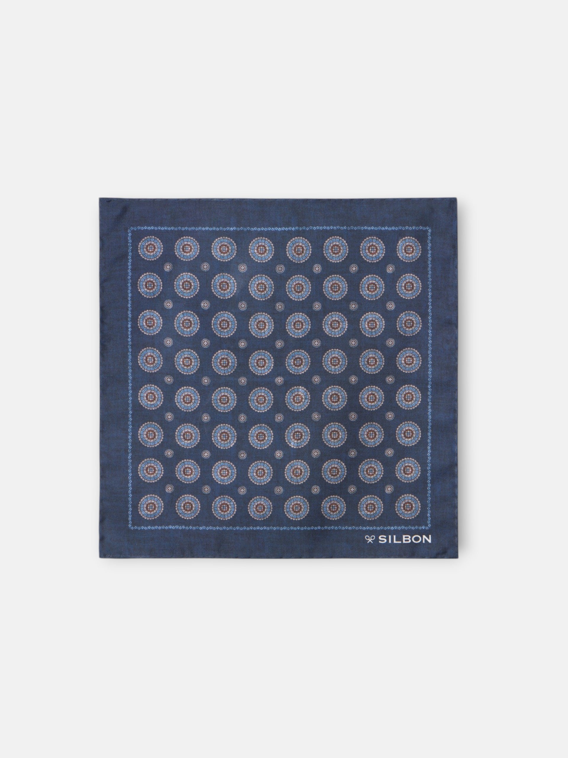 Pañuelo circulos azul marino