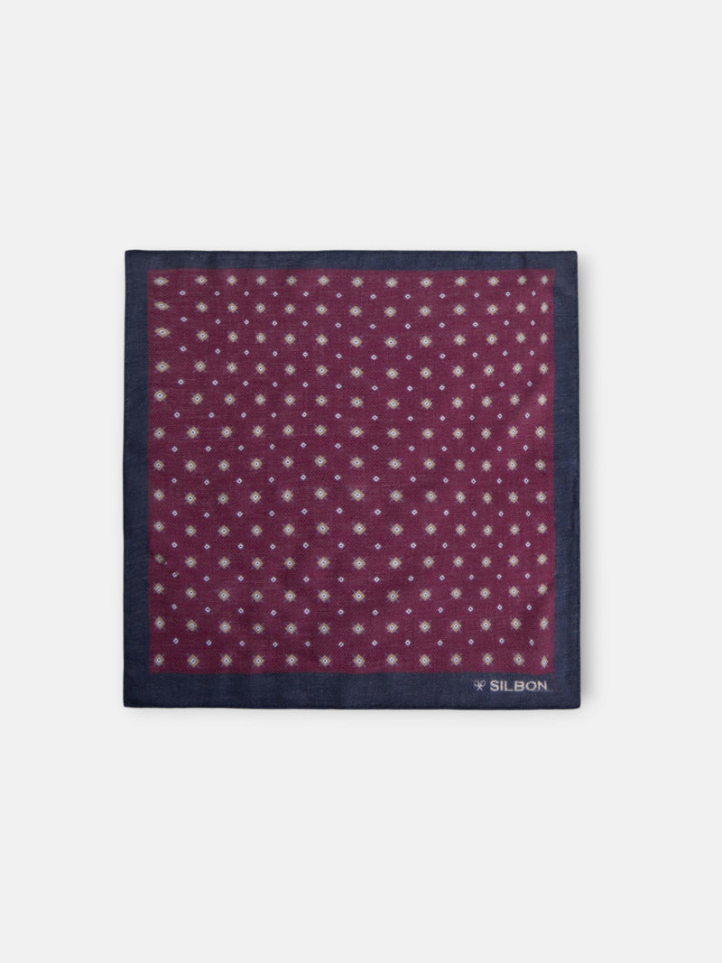Burgundy geometric pattern handkerchief