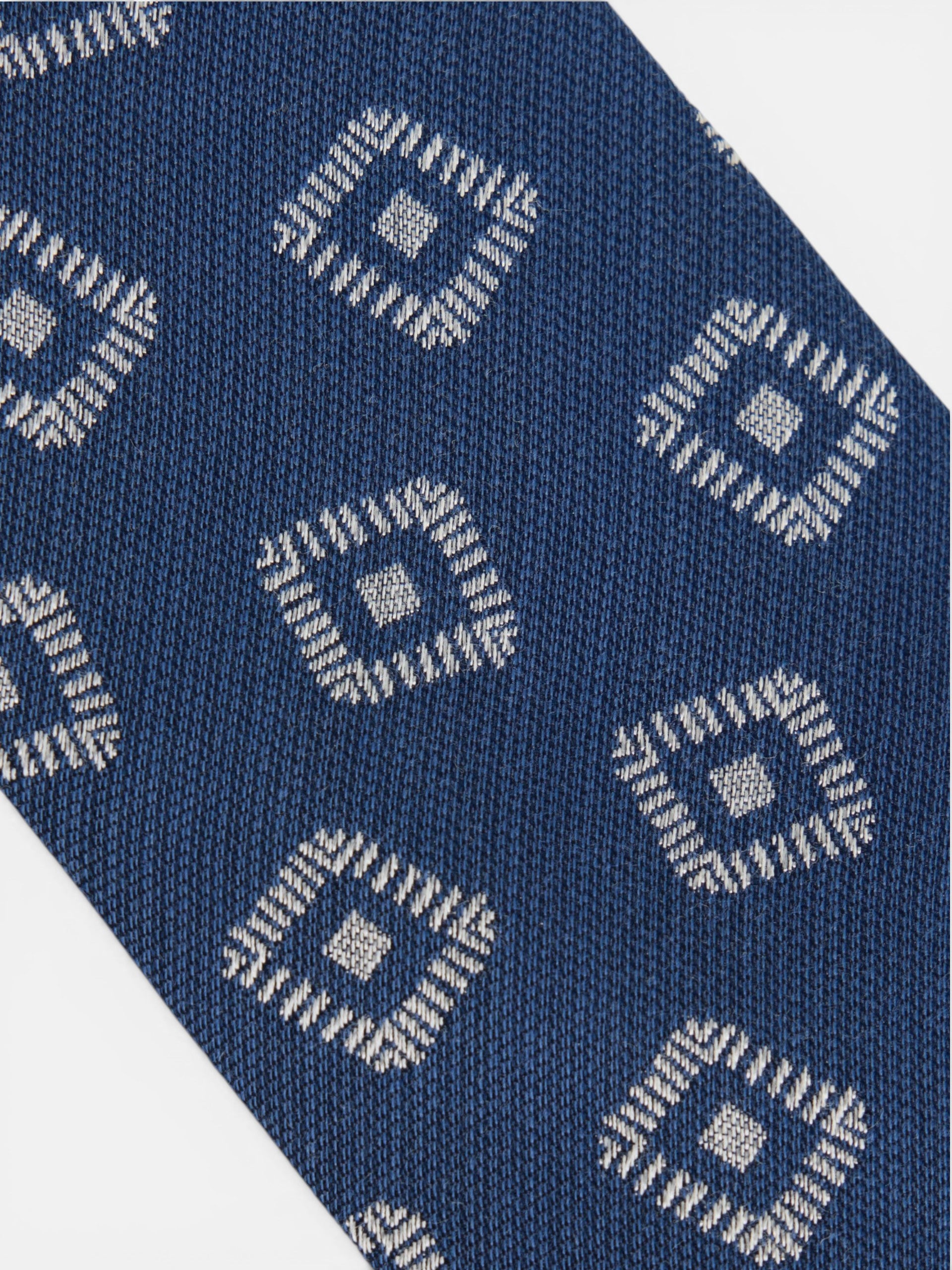 Cravate motif jacquard bleu marine