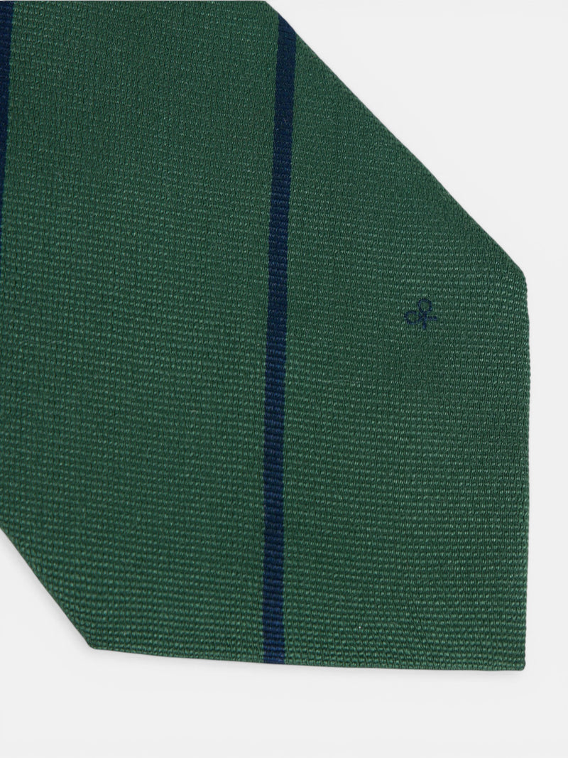 Green mini stripe tie