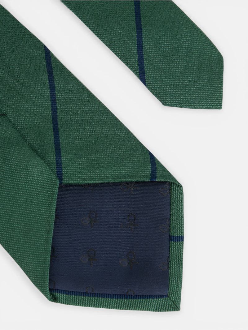Green mini stripe tie
