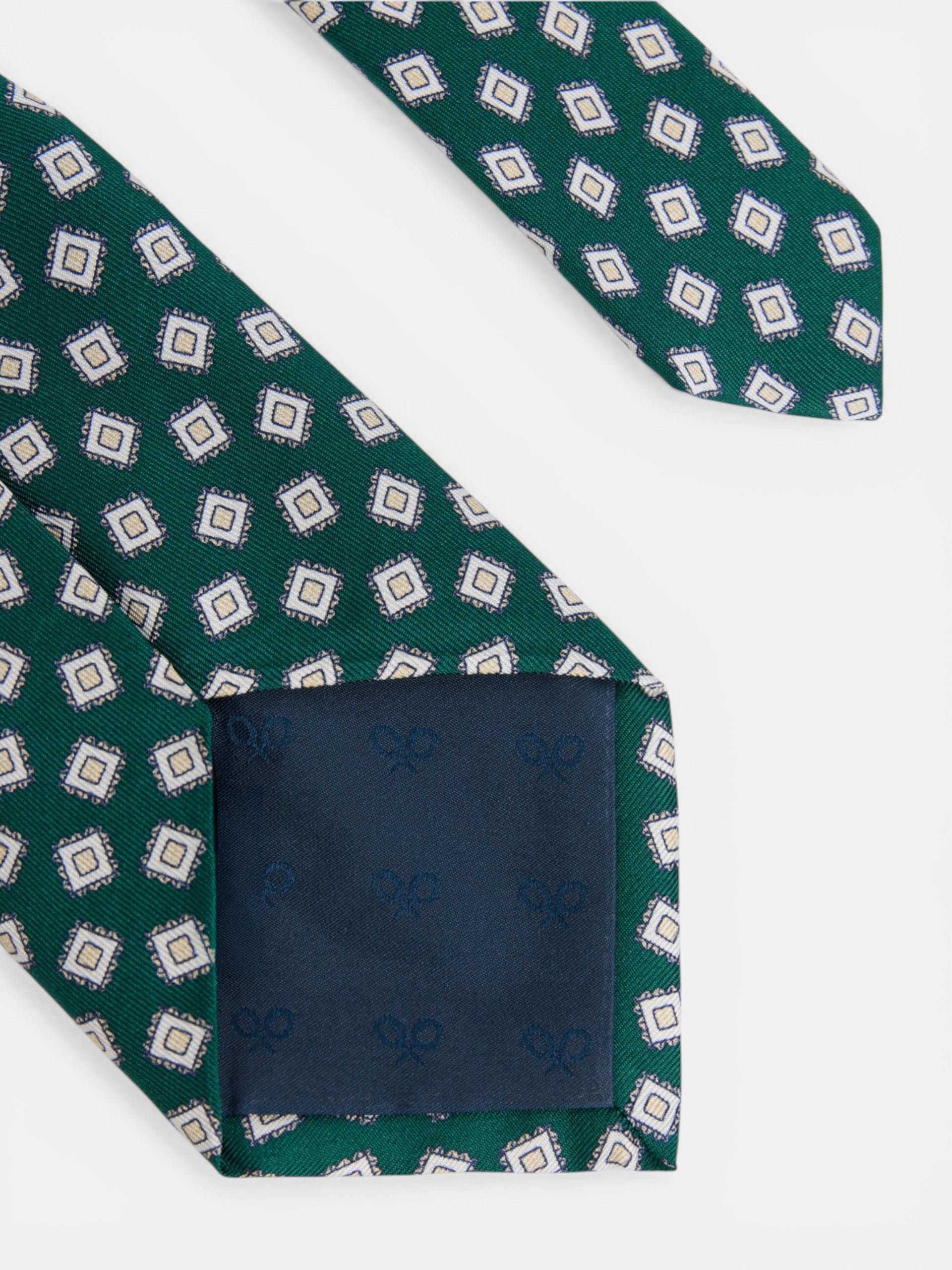 Corbata motivo cuadro irregular verde