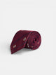 Burgundy striped tie with crests