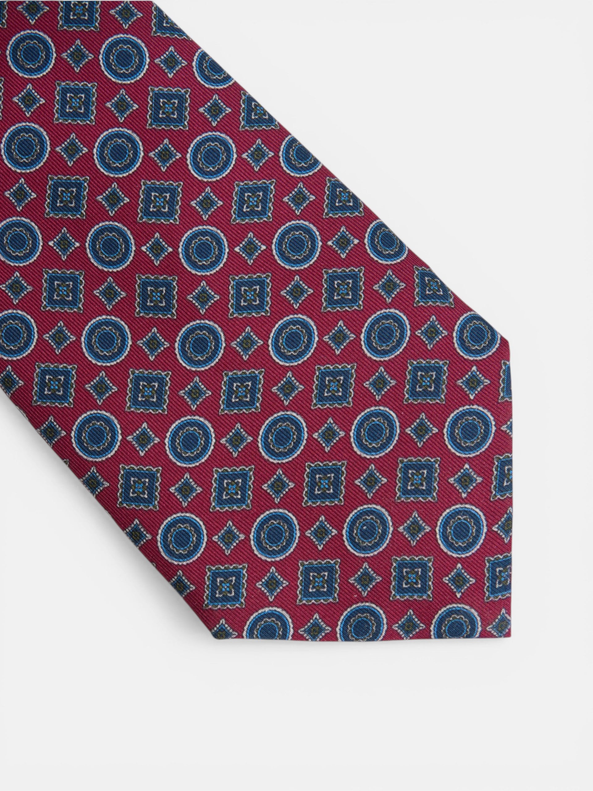 Corbata geometrica mini figuras burdeos