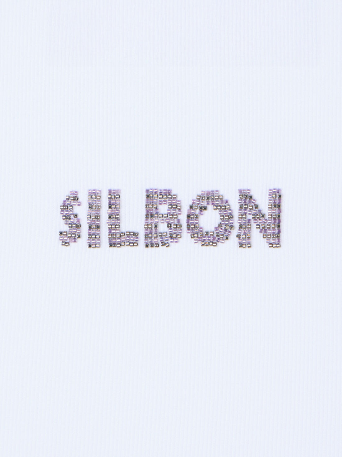 Camiseta woman tank silbon apliques blanca