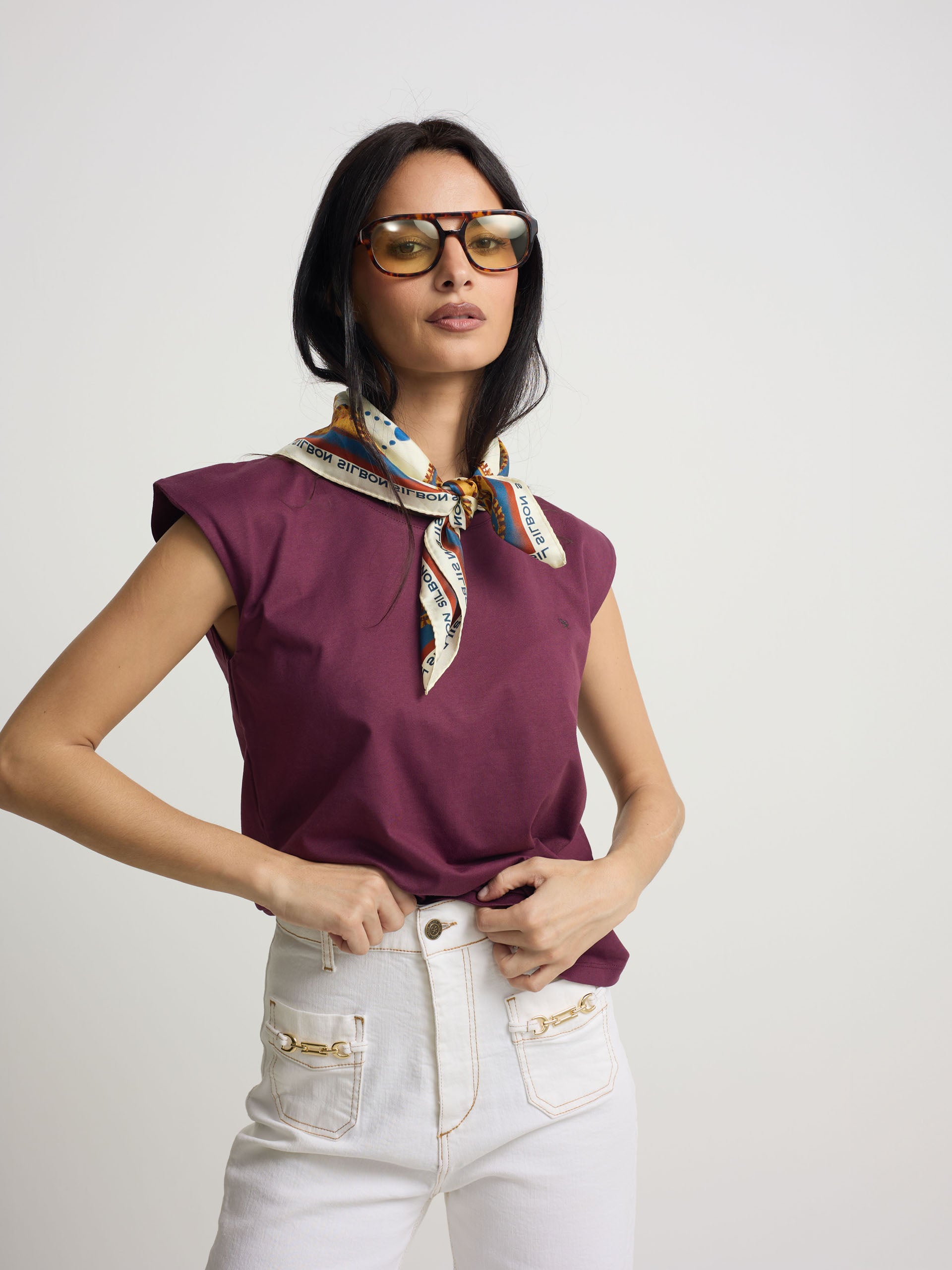 T-shirt mulher sun bordô