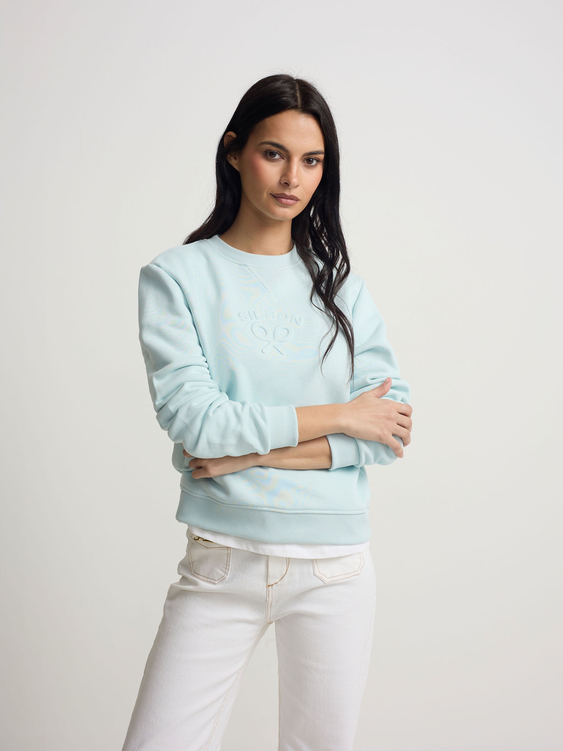 Sweat femme classique bleu silbon