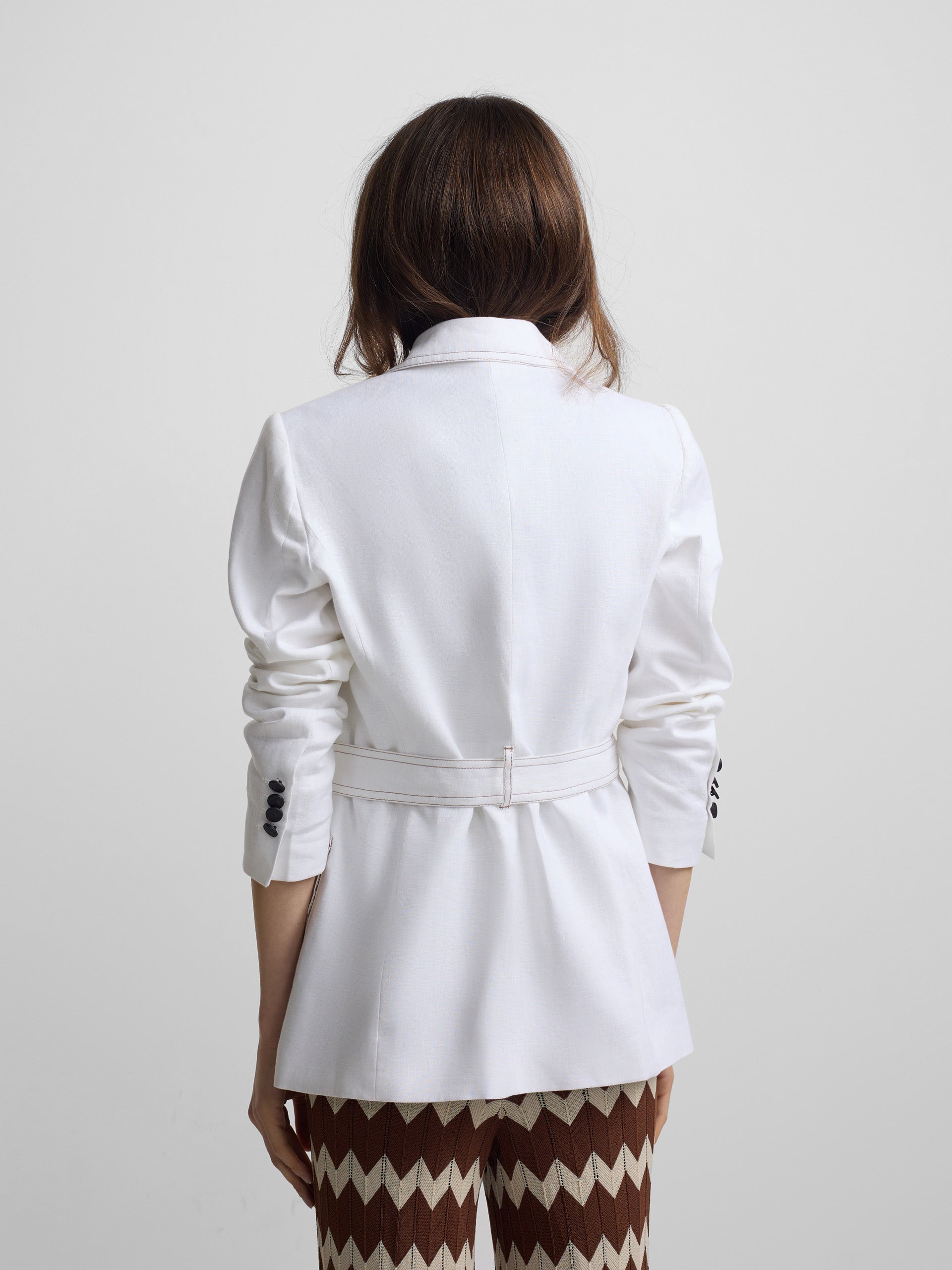 Sahariana bolsos detalhes cru