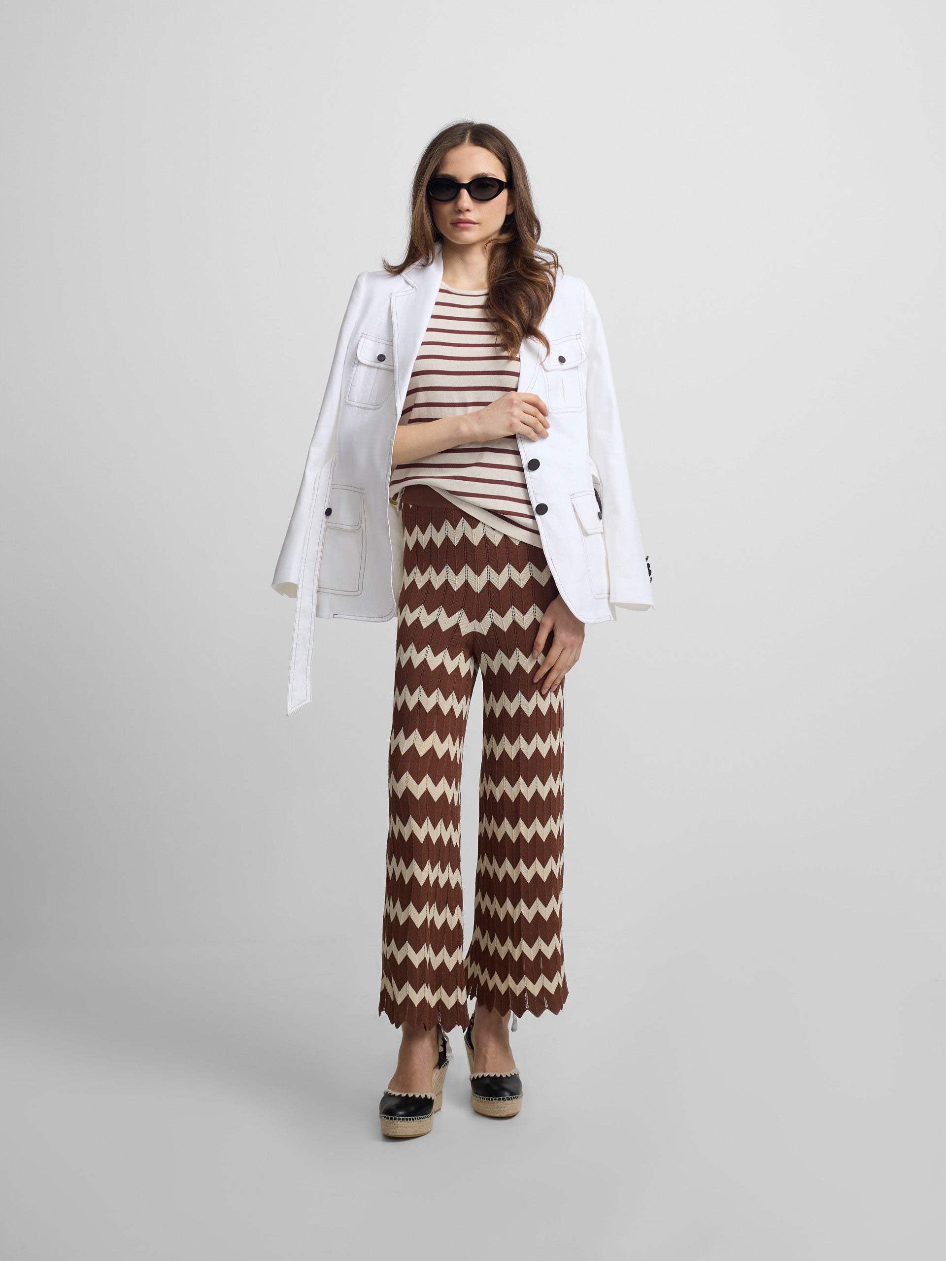 Sahariana bolsos detalhes cru