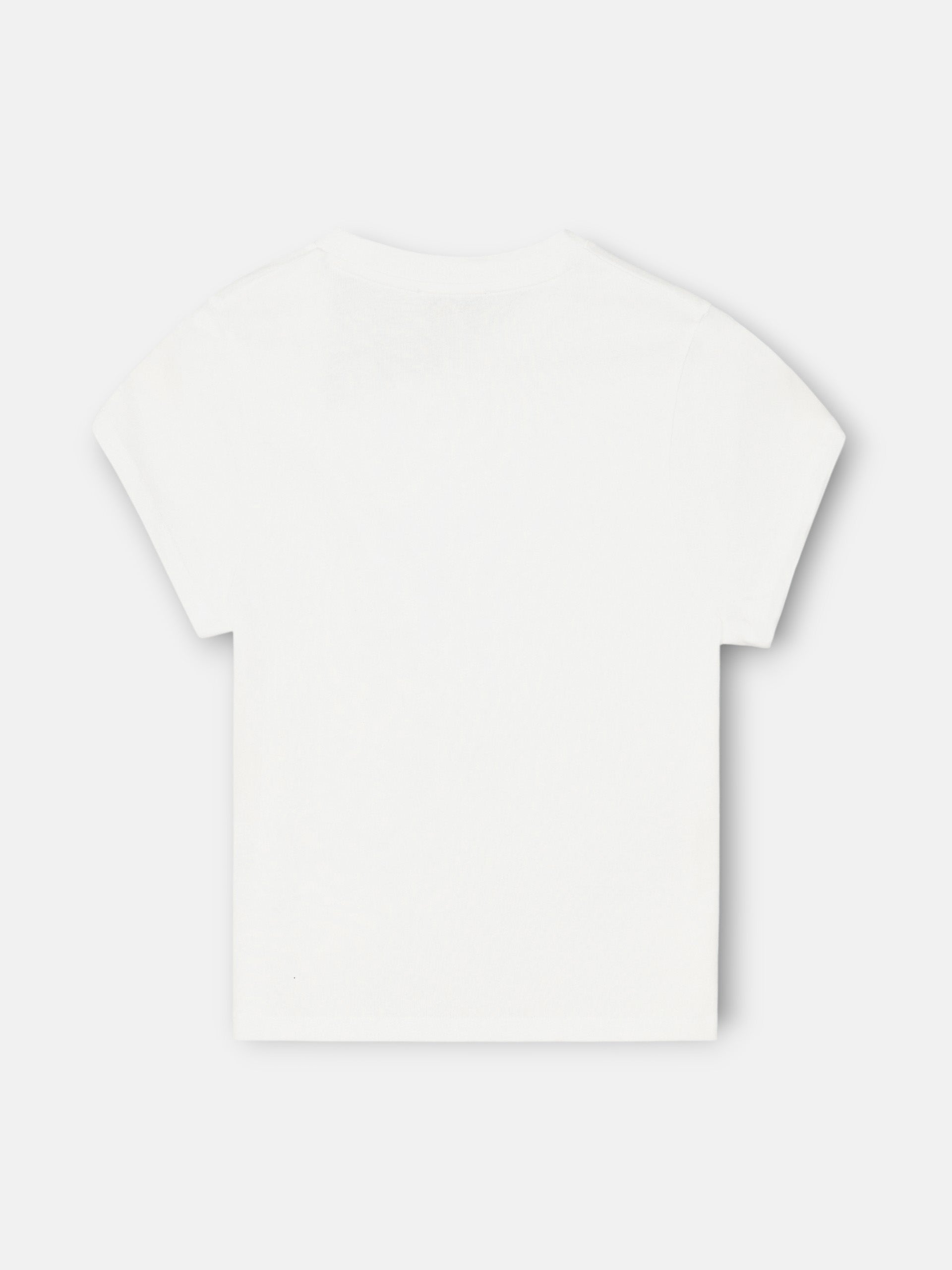 T-shirt femme blanc avec application nœud