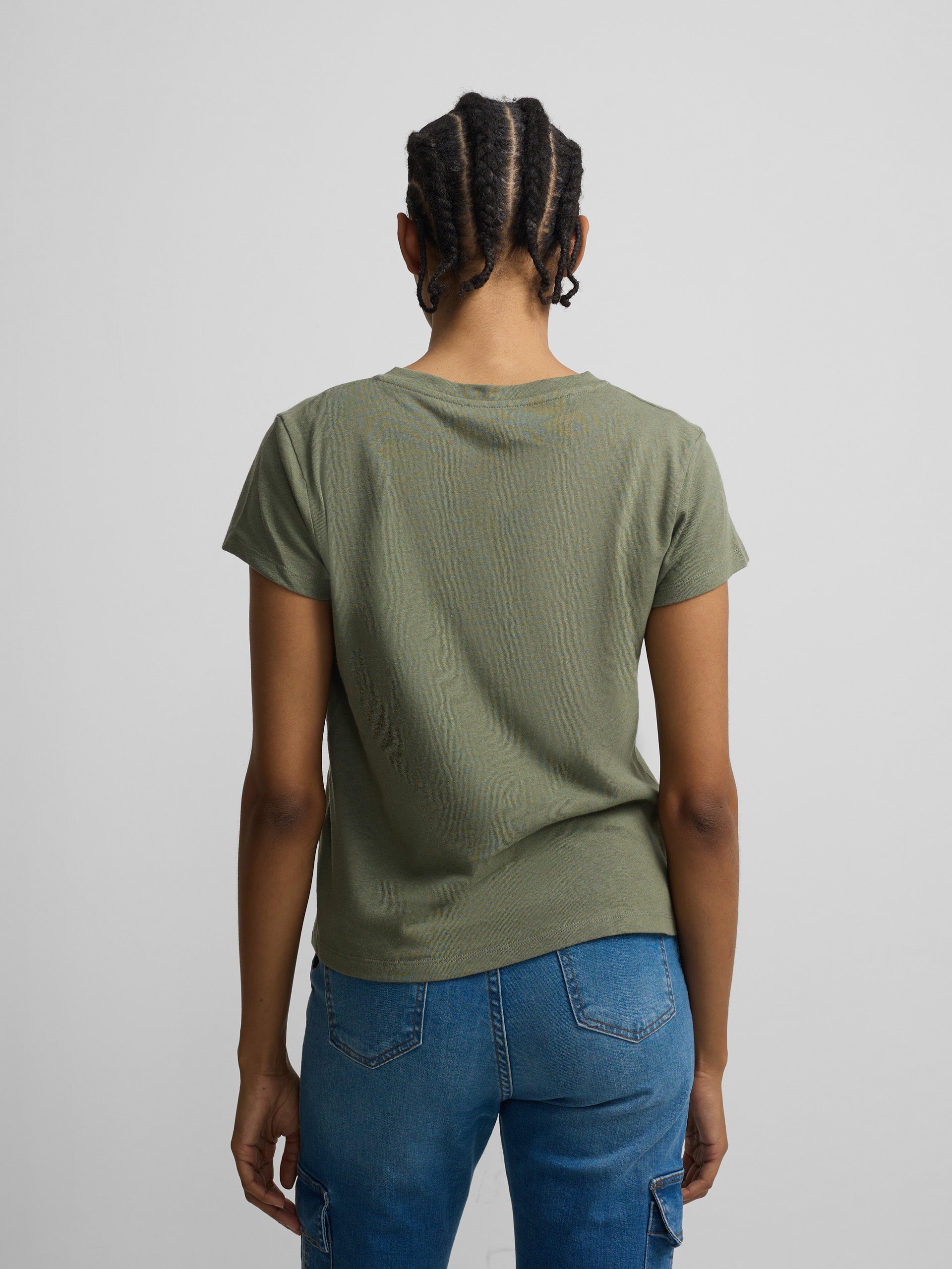 Camiseta woman bolsillo raqueta verde