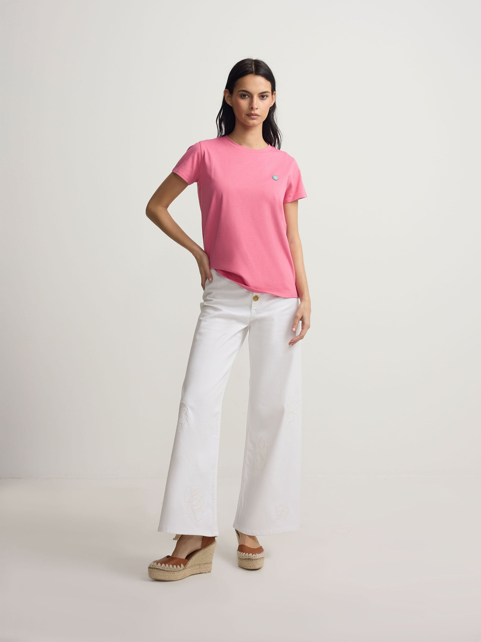 T-shirt rose Silbon Smile pour femme