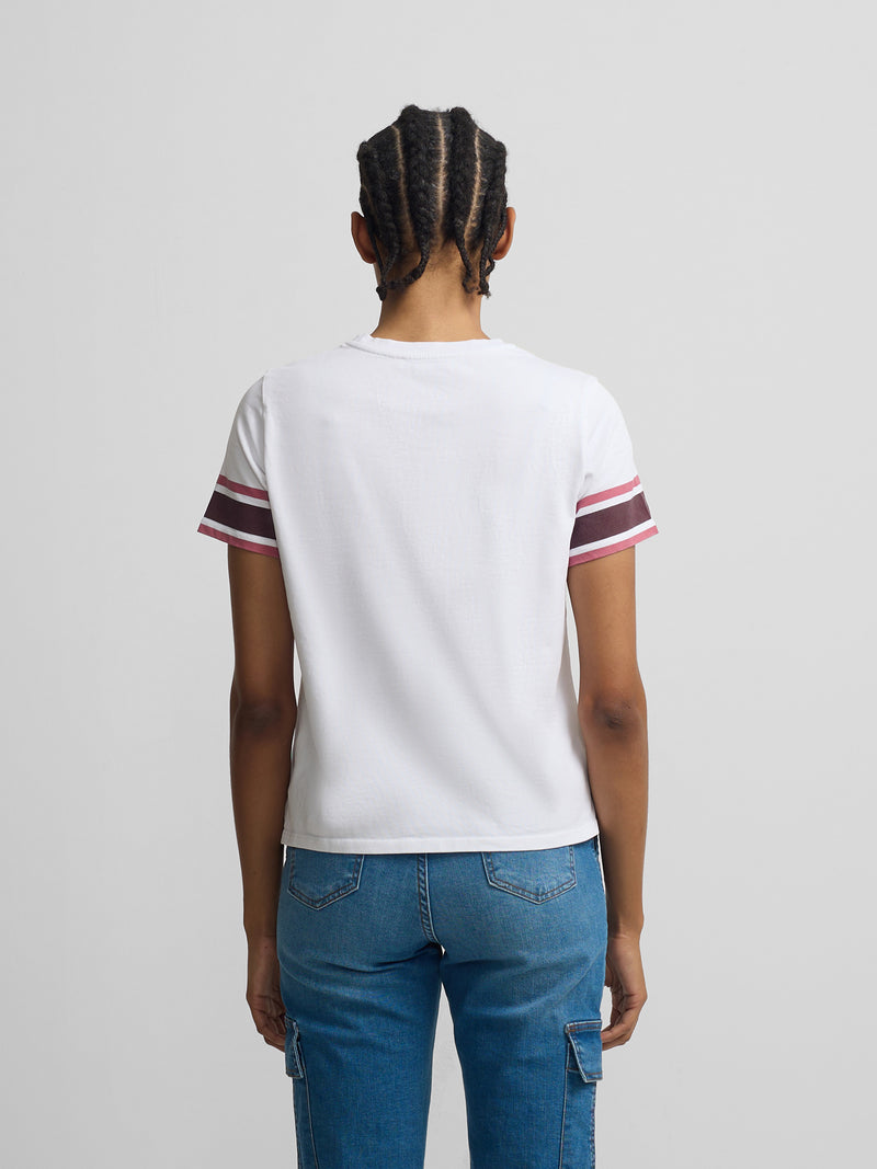 Camiseta woman escudo banda rosa